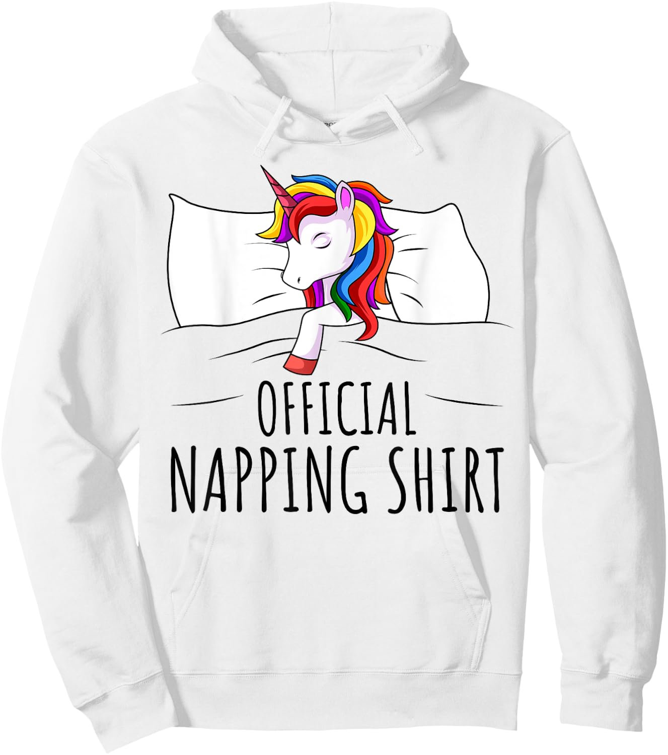 Sleeping Unicorn Girls Women Official Napping Hoodie - Hoodie | White