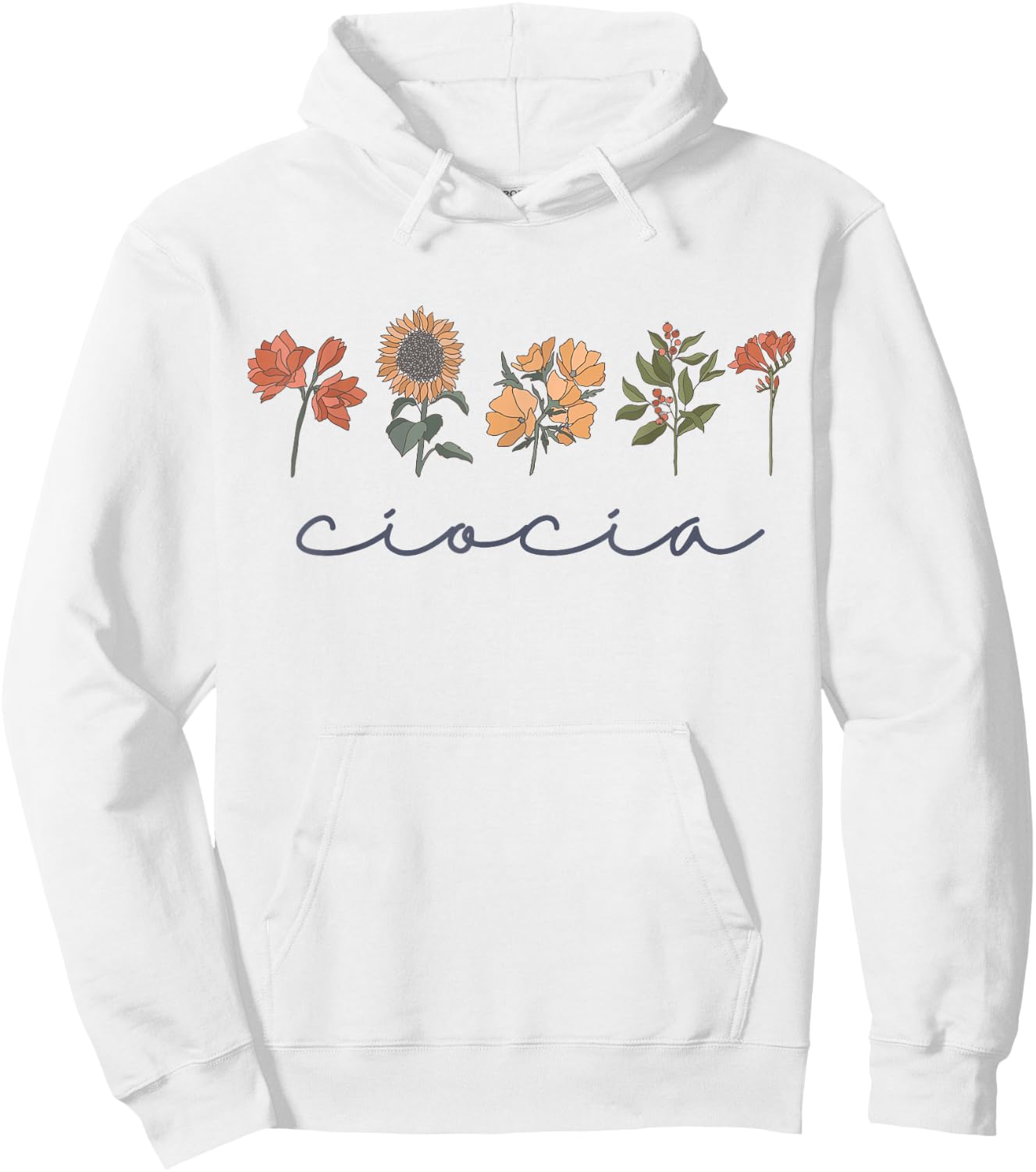Ciocia Polish Aunt Cute Great Aunt Boho Wildflowers Poland Hoodie - Hoodie | White