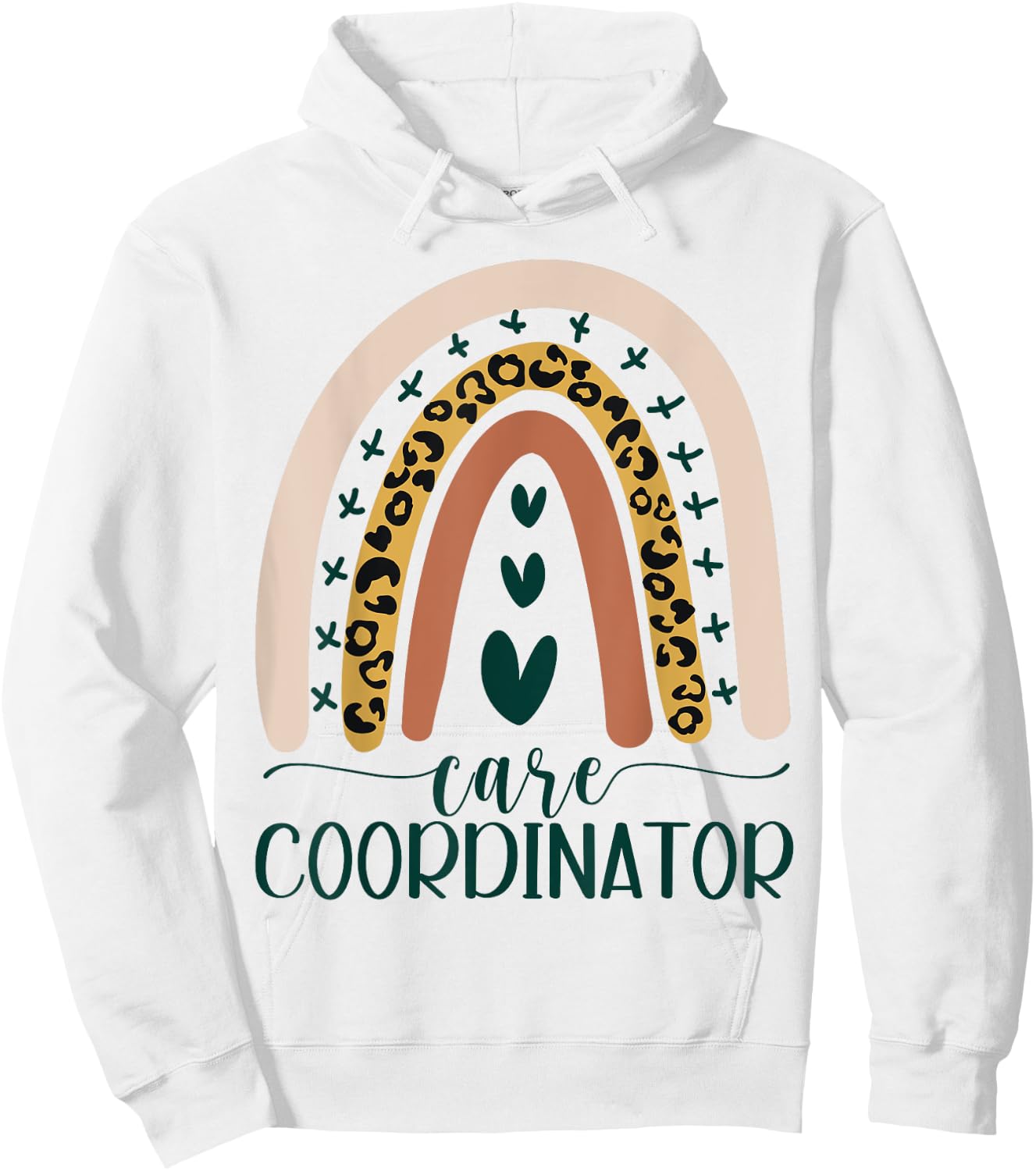Care Coordinator Case Manager Social Worker Leopard Rainbow Hoodie - Hoodie | White