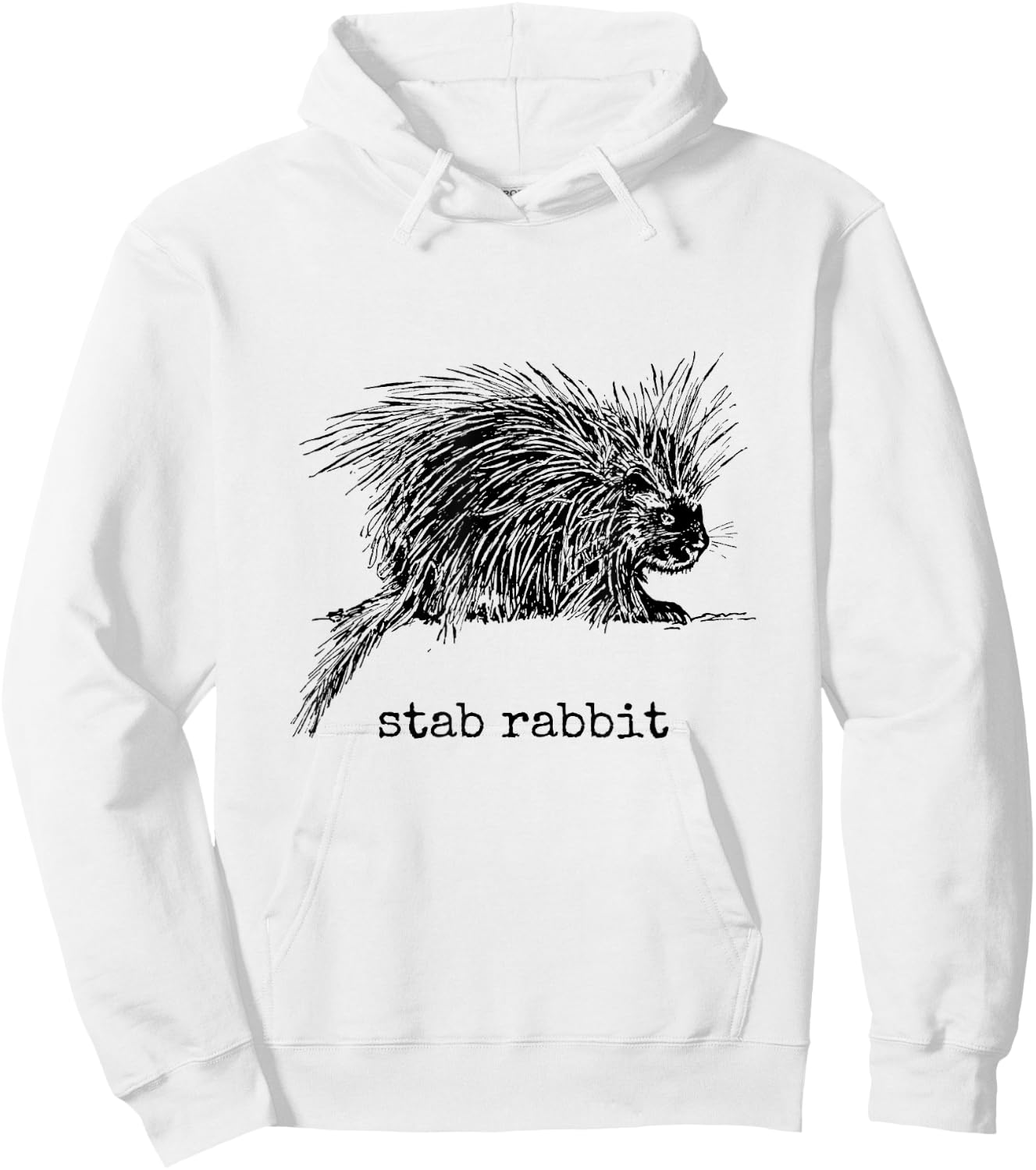 Stab Rabbit Funny Porcupine Wrong Animal Name Joke Hoodie - Hoodie | White