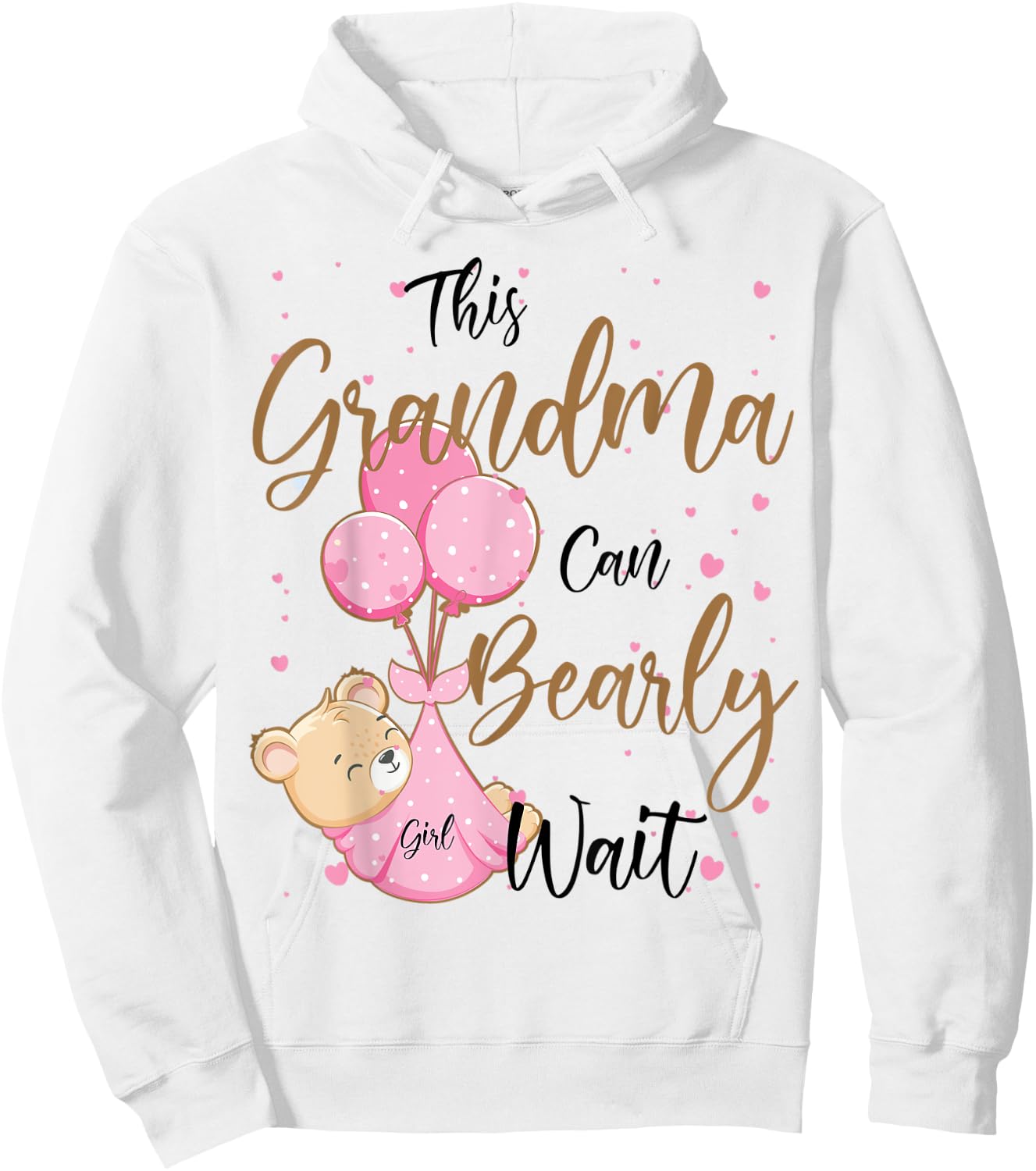 Baby Bear Baby Shower Spring Grandma Bearly Wait Baby Girl Hoodie - Hoodie | White