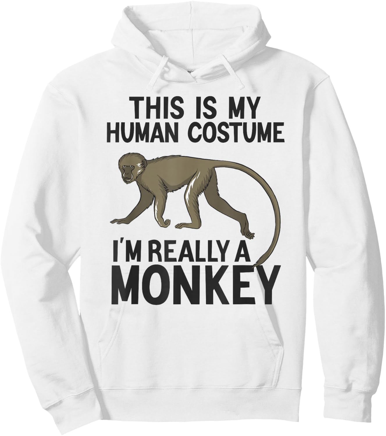 Simple Halloween Costumes Women Funny Monkey Costume Hoodie - Hoodie | White
