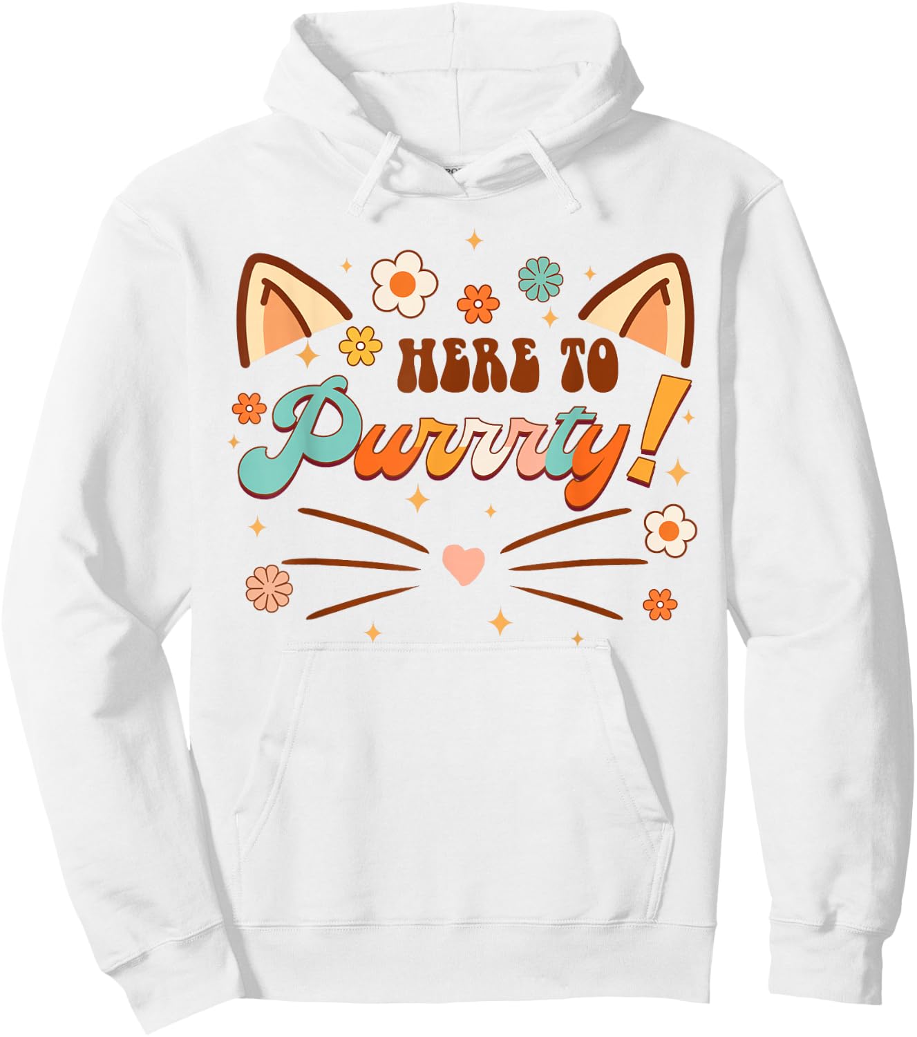 Here To Purrty Bridesmaid Bride Babe Bachelorette Matching Hoodie - Hoodie | White