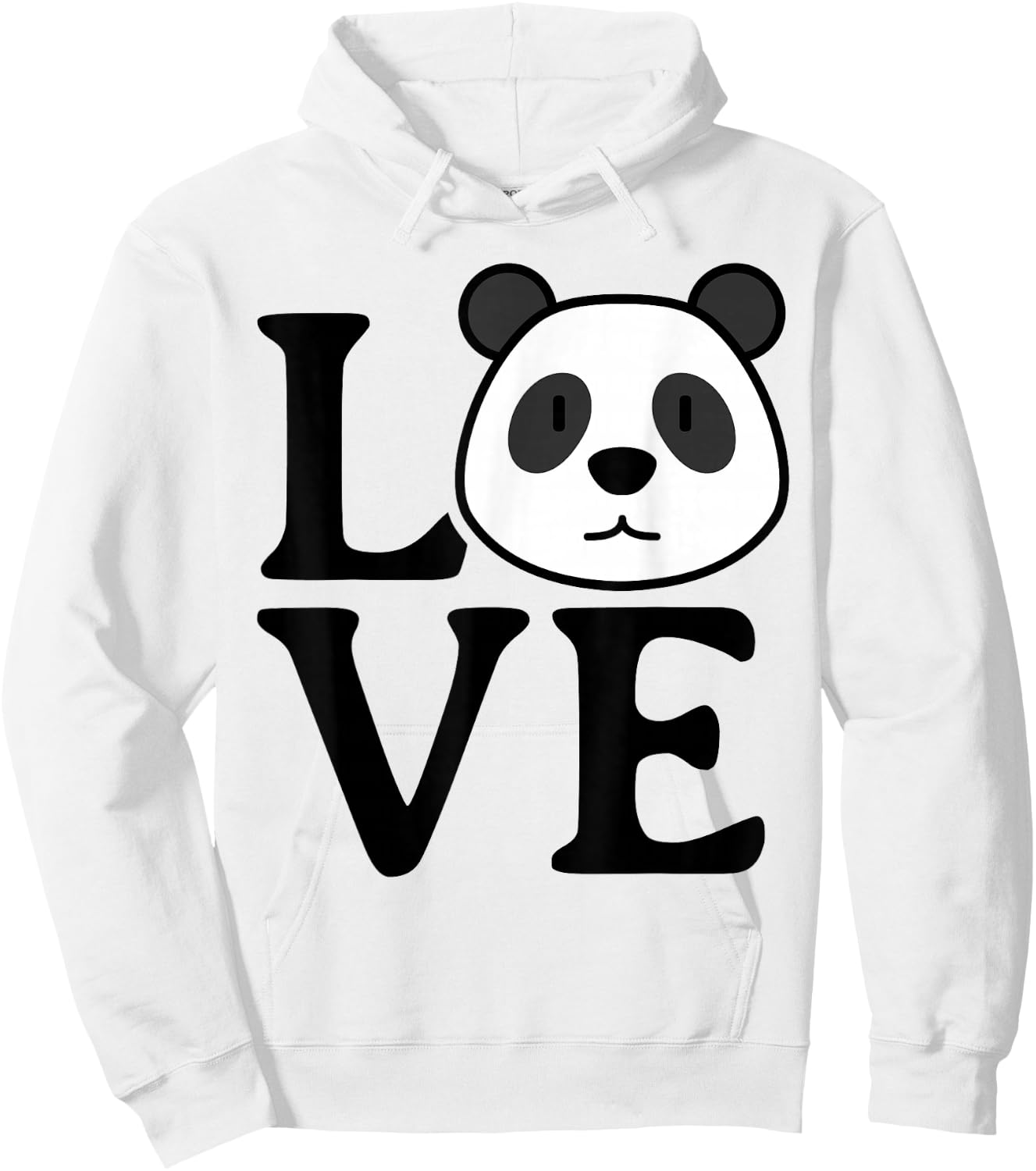 LOVE Panda Cute Funny Kawaii Minimalist Graphic Design Hoodie - Hoodie | White