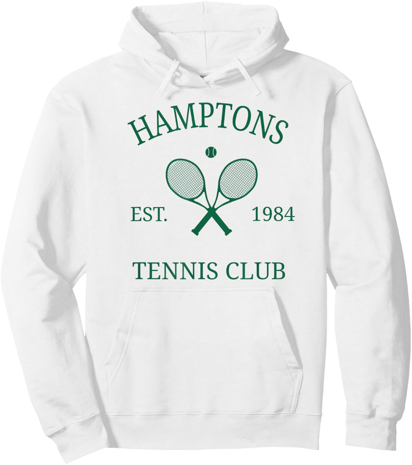 Hamptons Athletics Tennis Club Racquet Prep Vintage NY Hoodie - Hoodie | White
