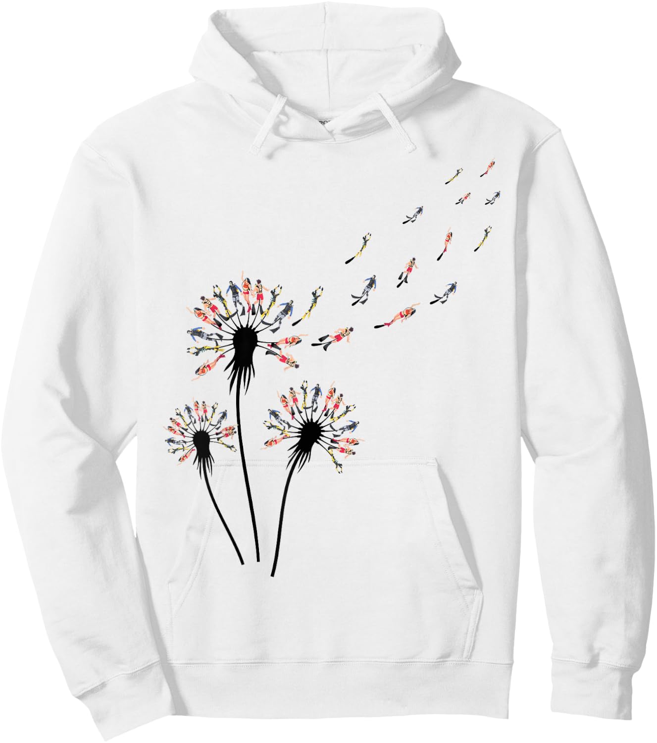 Dandelion Diving Shirt for Scuba Diver | Scuba Diving Hoodie - Hoodie | White