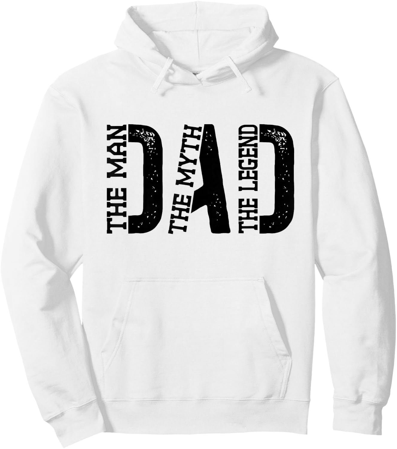 Dad The Man The Myth The Legend Print Hoodie - Hoodie | White