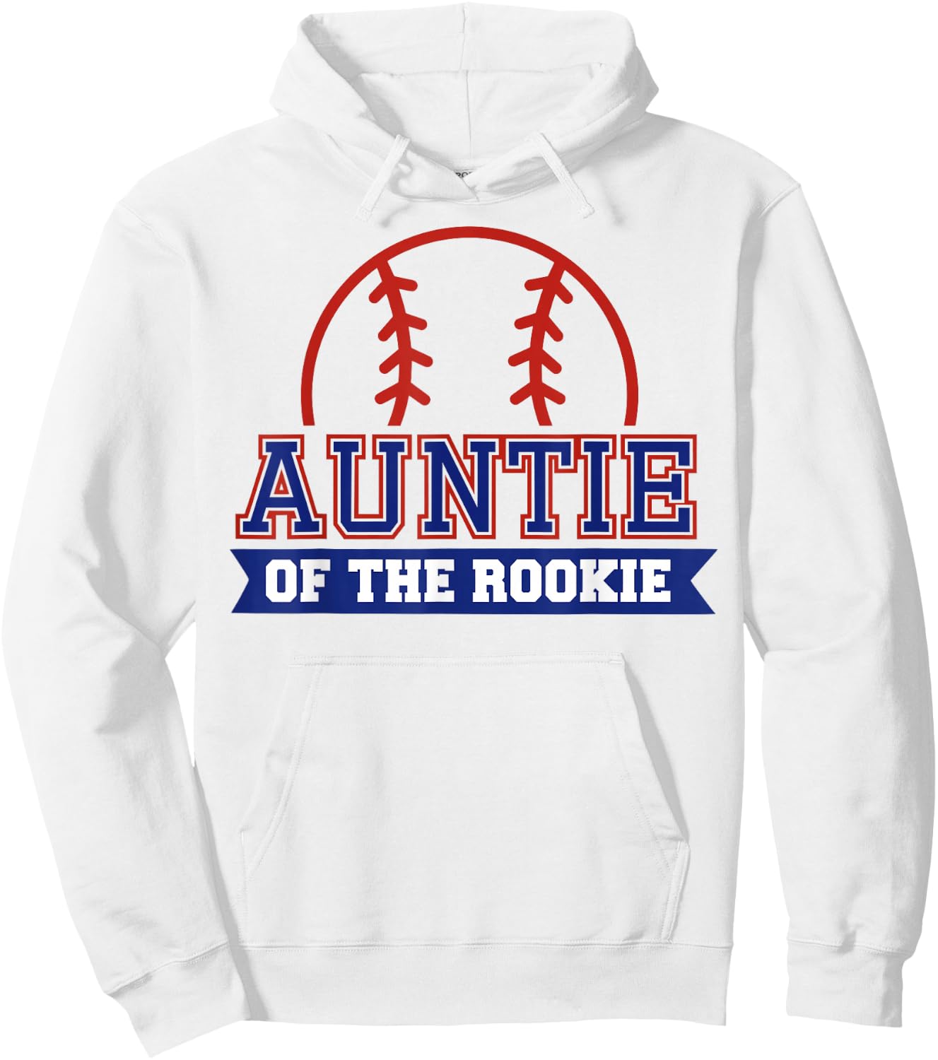 Auntie of Rookie 1st Birthday Baseball Theme Matching Party Hoodie - Hoodie | White