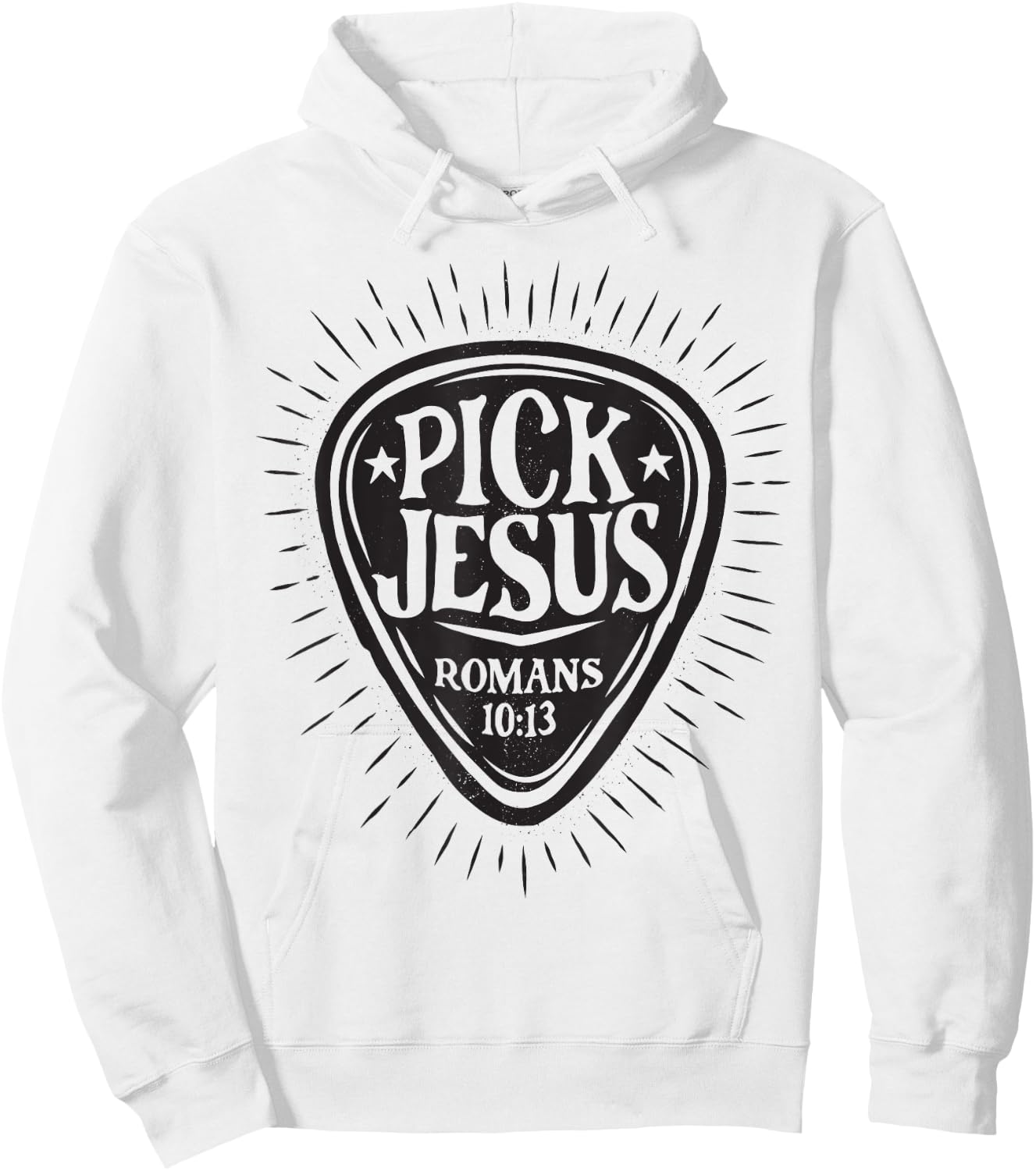 Guitar Pick Jesus Christian Music Guitarist Pastor Retro Hoodie - Hoodie | White