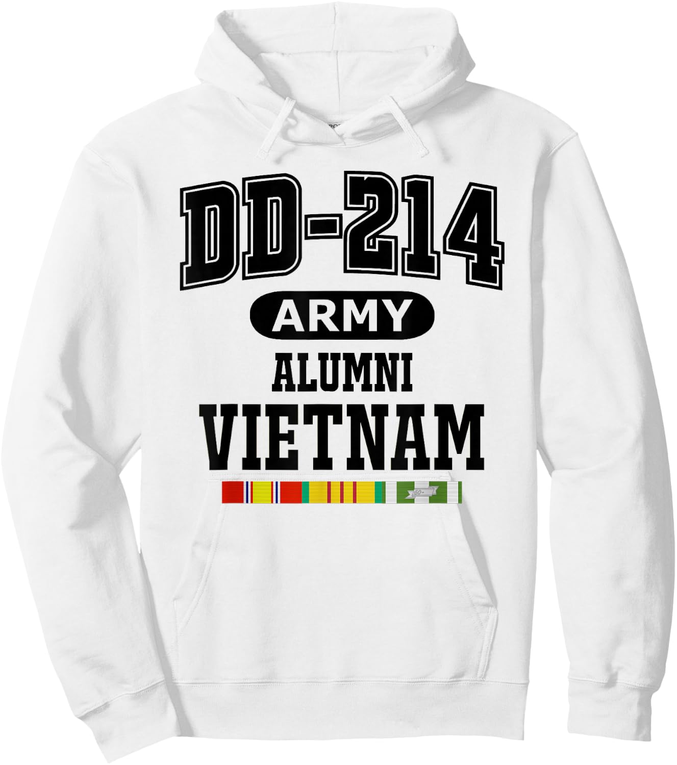 DD-214 Army Vietnam Veteran Black Hoodie - Hoodie | White