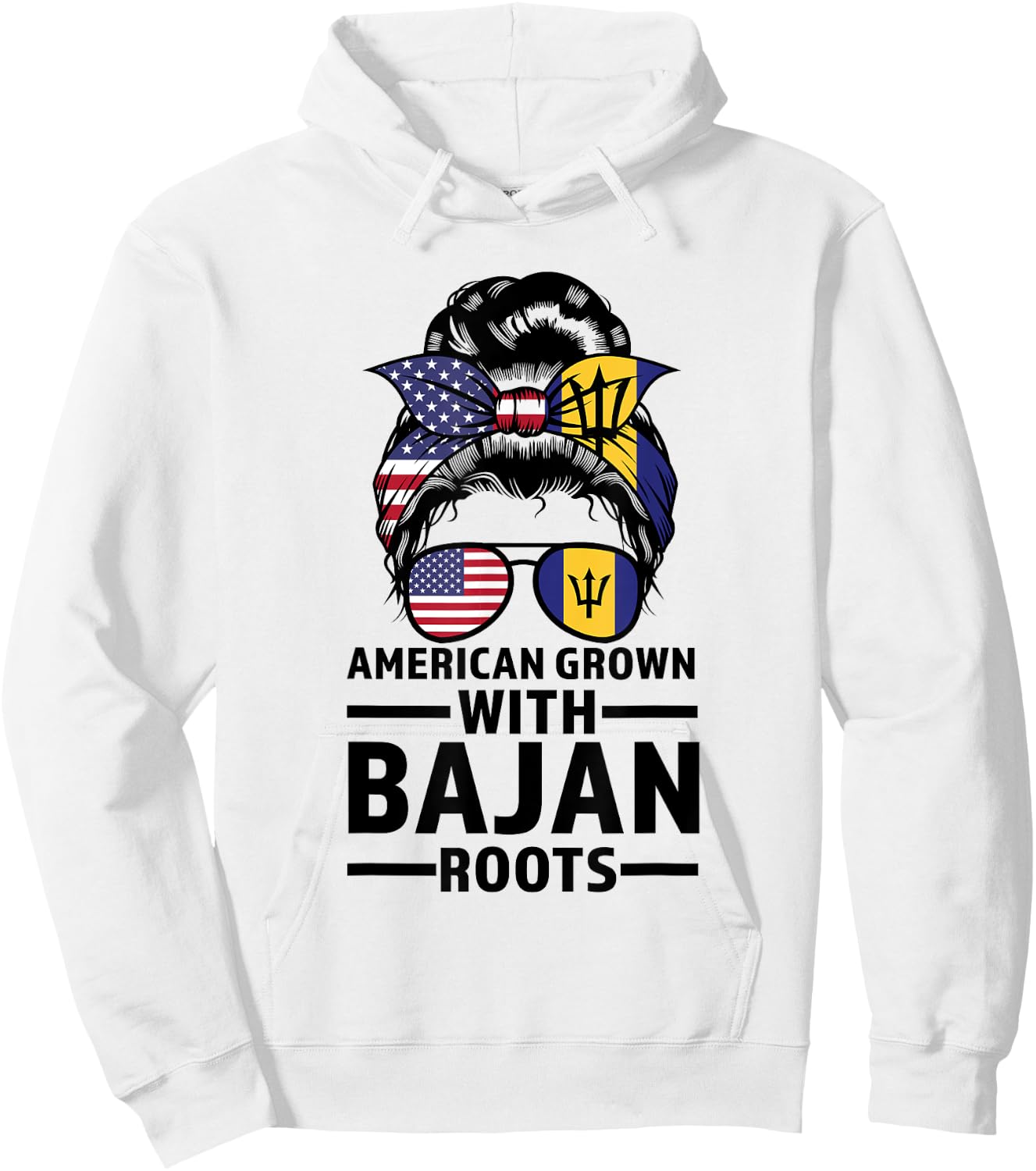 american grown with Bajan roots Bajan Hoodie - Hoodie | White