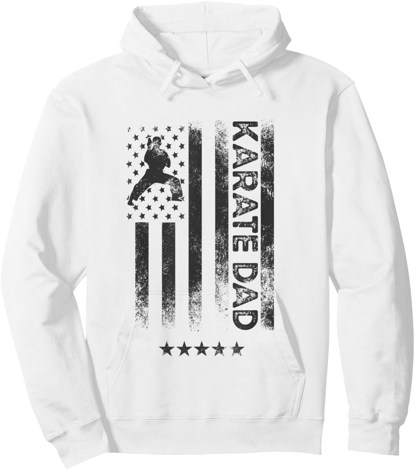 USA American Flag - Karate Dad Hoodie - Hoodie | White