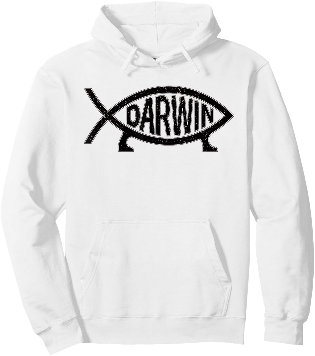 Darwin Ichthys Fish Symbol Fun Atheist Hoodie - Hoodie | White