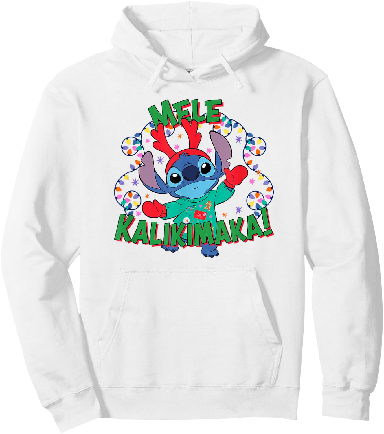 Disney Lilo & Stitch Christmas Mele Kalikimaka! Hoodie - Hoodie | White