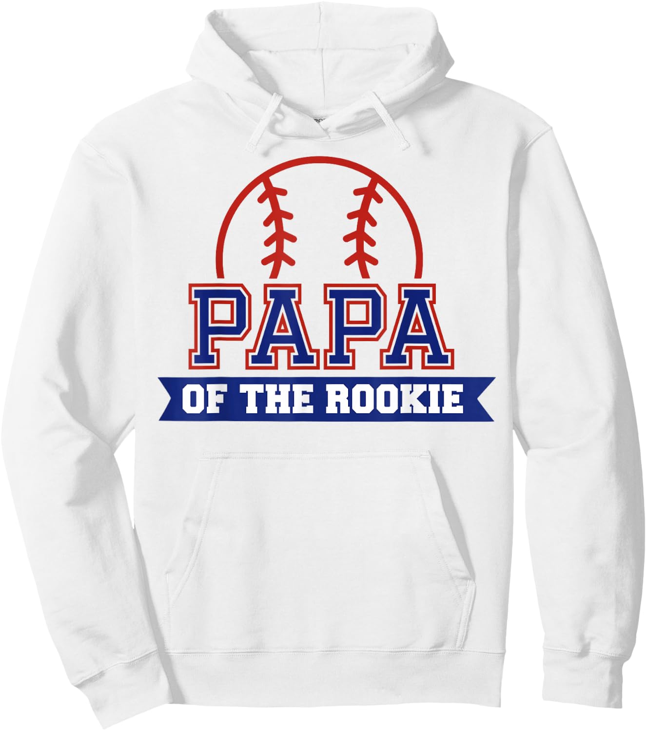 Papa of Rookie 1st Birthday Baseball Theme Matching Party Hoodie - Hoodie | White