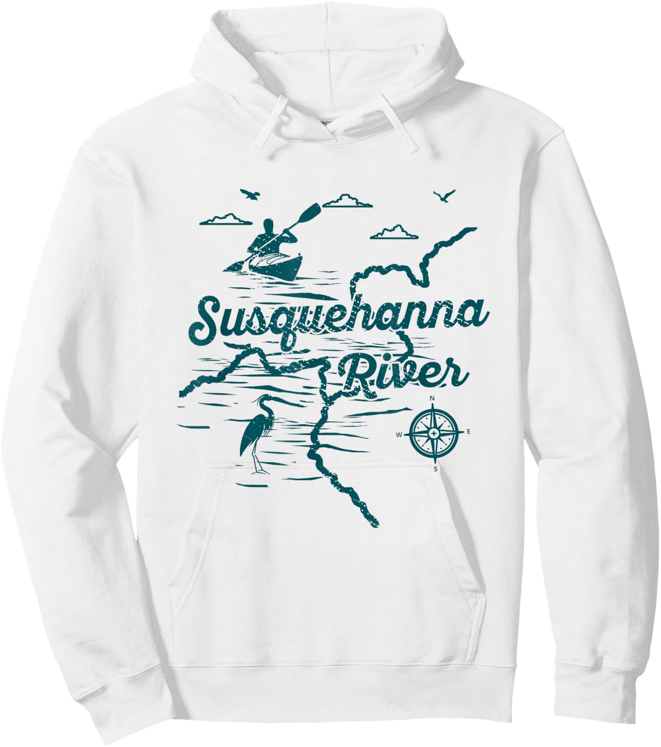 Susquehanna River Nature Lover Kayaking Pennsylvania Kayaker Hoodie - Hoodie | White