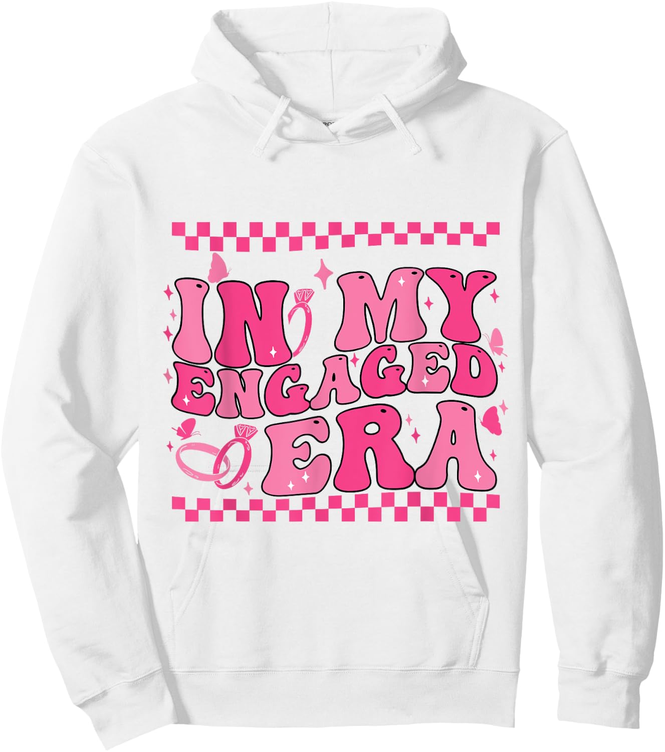 In My Engaged Era Groovy Bride Bachelorette Party Bridesmaid Hoodie - Hoodie | White