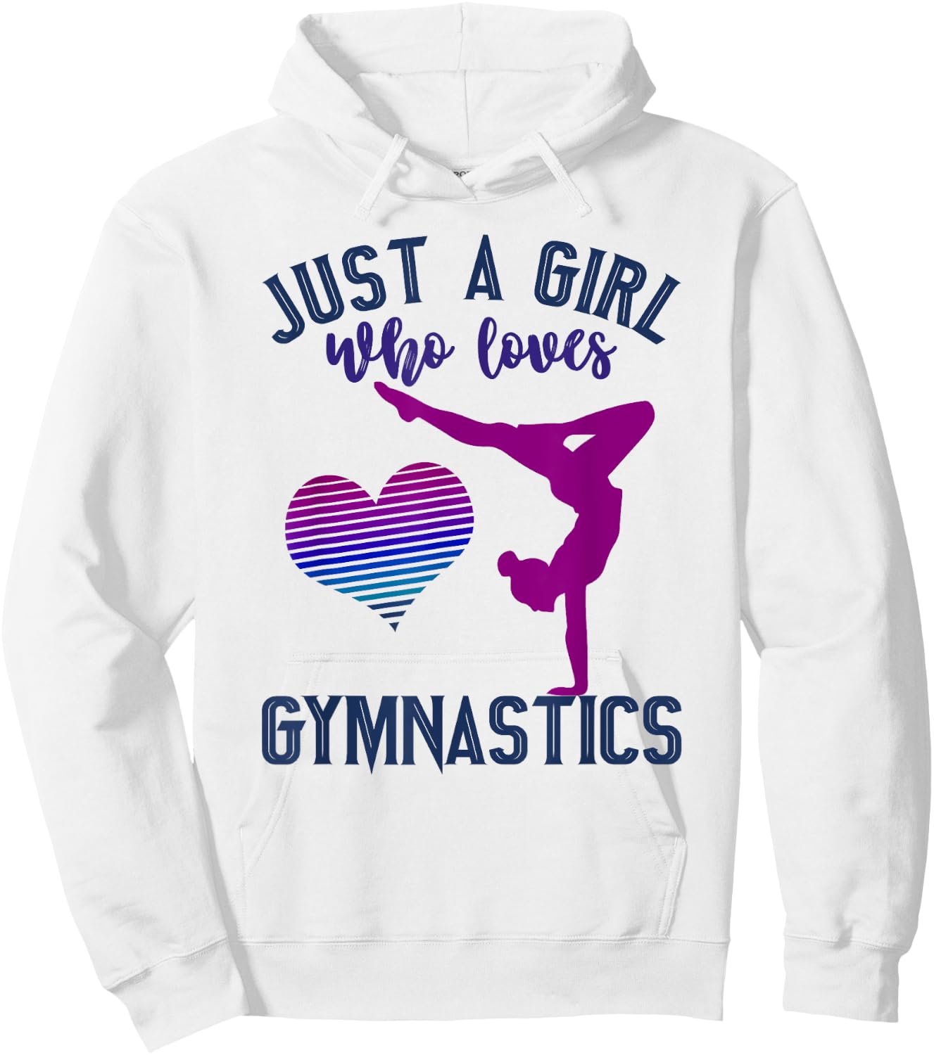 Just a Girl Who Loves Gymnastics Cute Gymnast Saying Graphic Hoodie - Hoodie | White