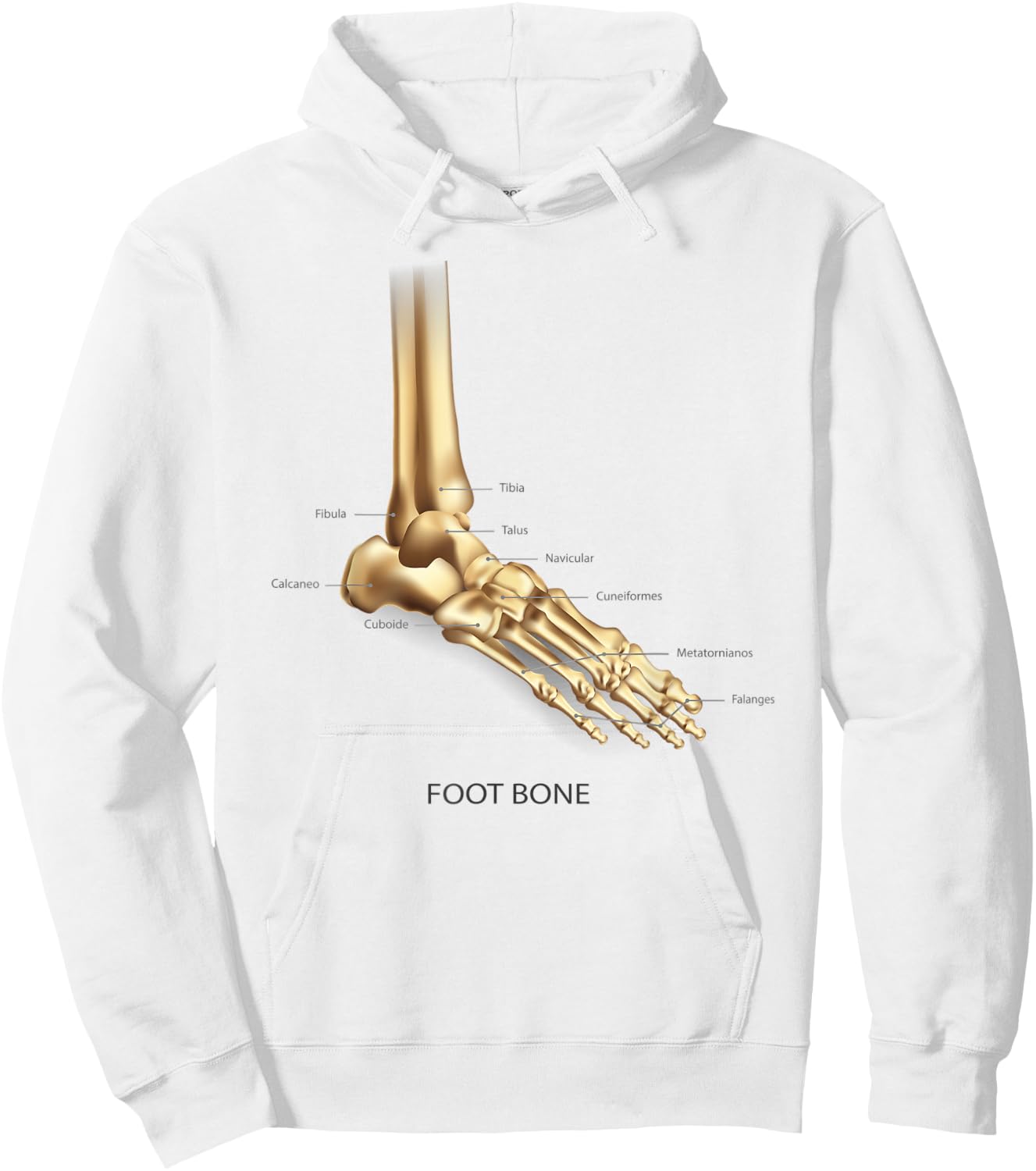 Funny Anatomy Foot Bon Human Anatomical Science Education Hoodie - Hoodie | White