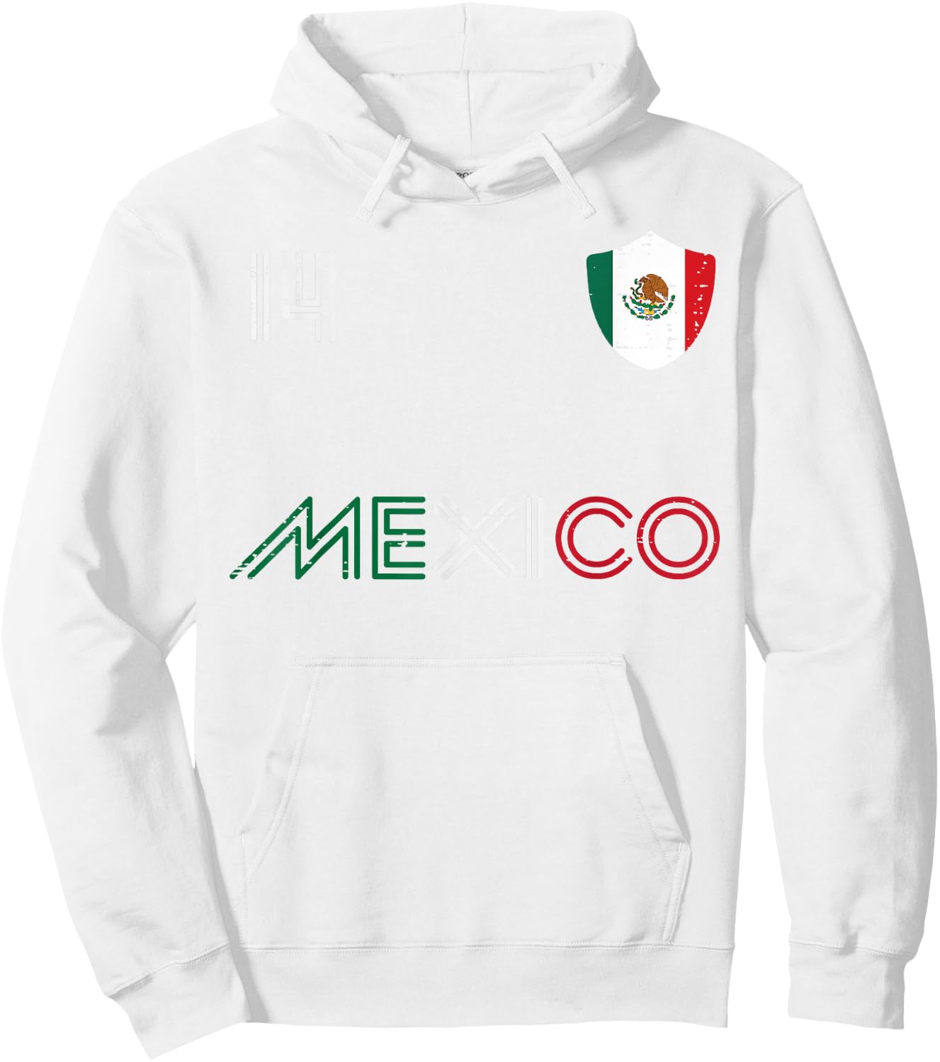 Mexico Flag 14 Mexican Soccer Fan Men Women Boys Girls Kids Hoodie - Hoodie | White