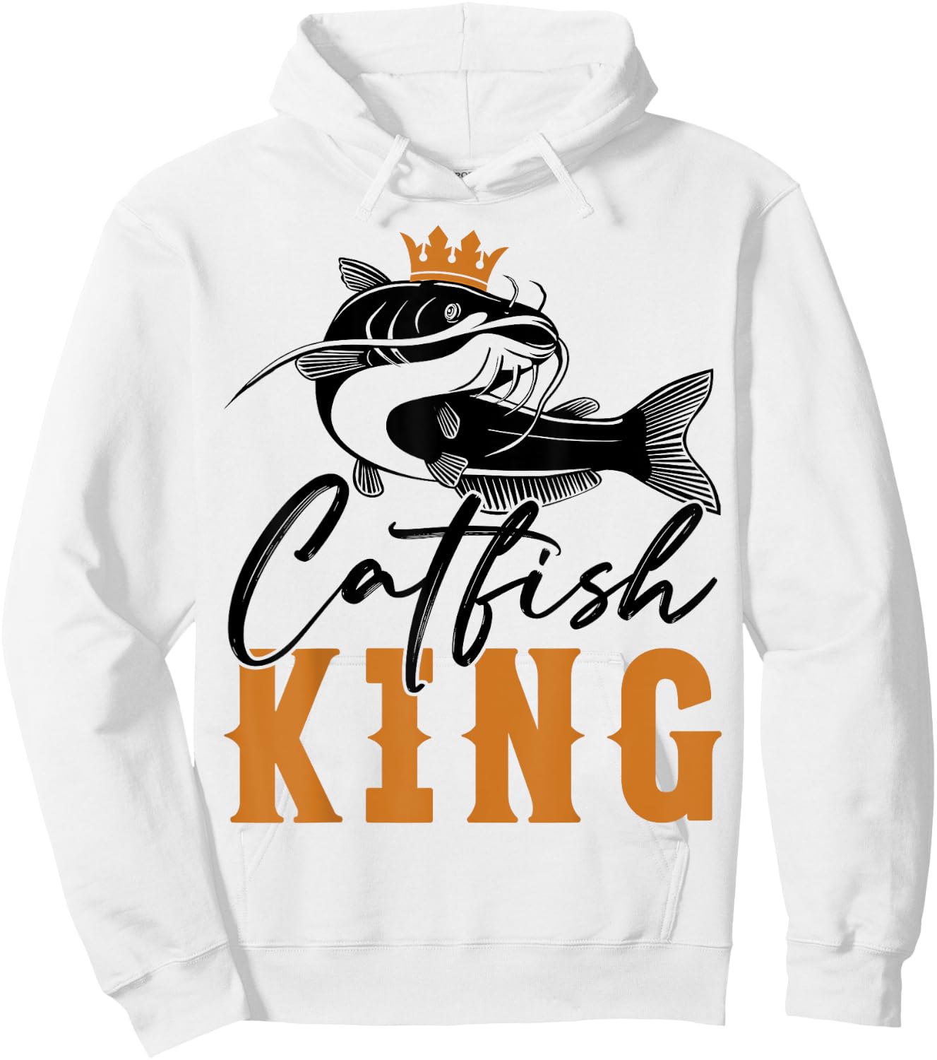 Catfish King Design Funny Fishing Trophy Gift Hoodie - Hoodie | White