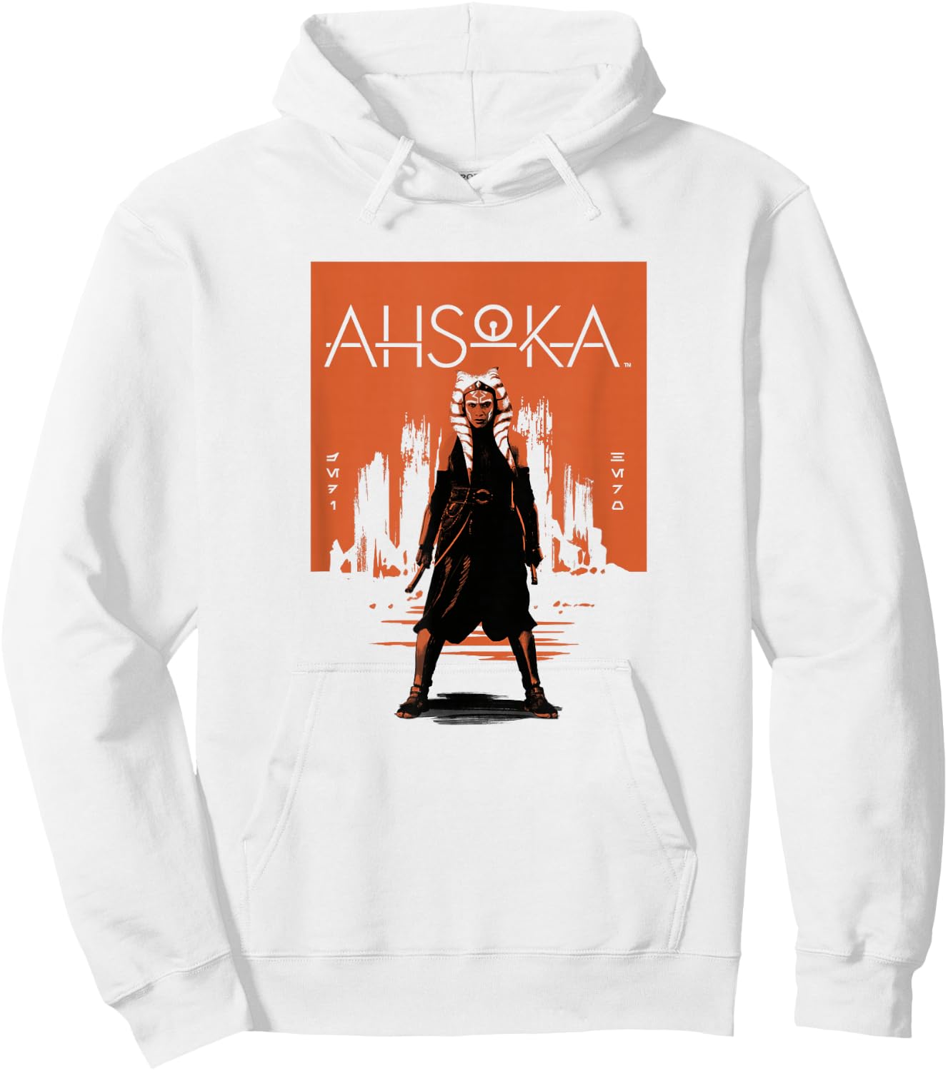 Star Wars: Ahsoka Full Body City Stencil Portrait Hoodie - Hoodie | White
