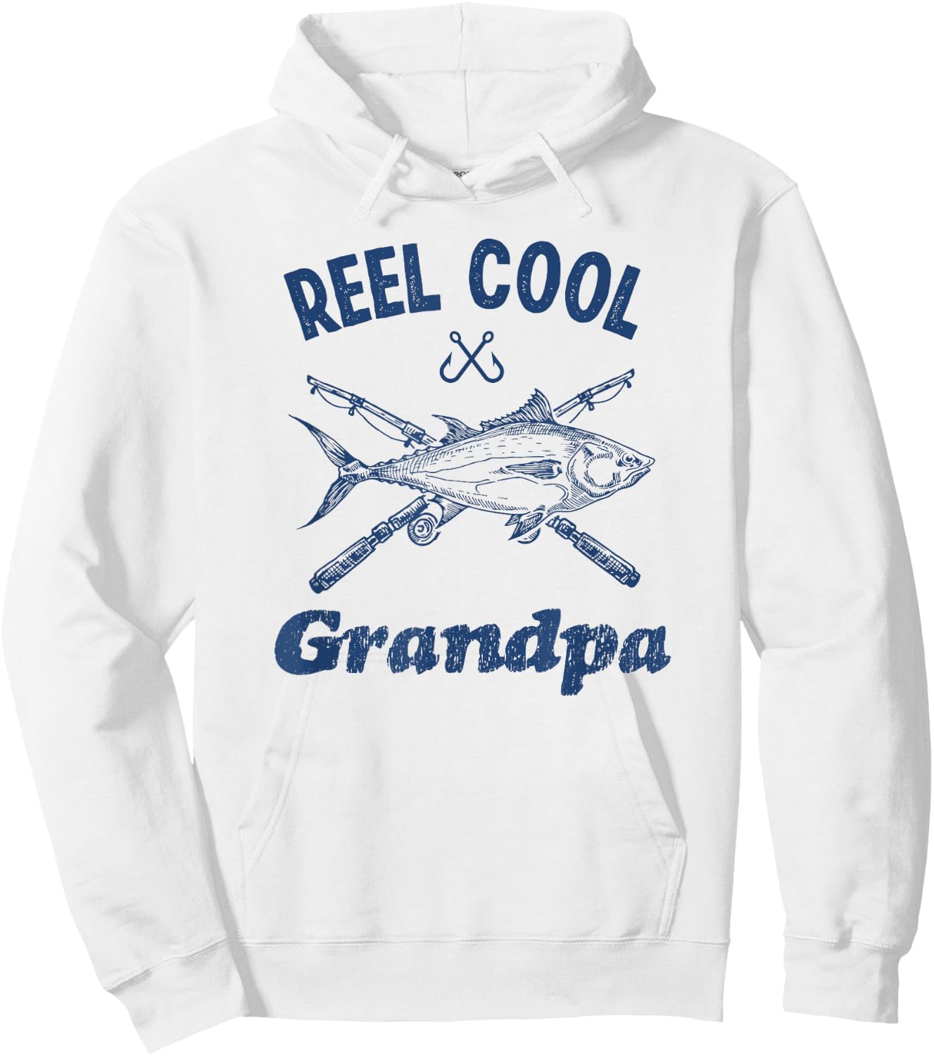 Reel Cool Grandpa Fishing Vintage Hoodie - Hoodie | White