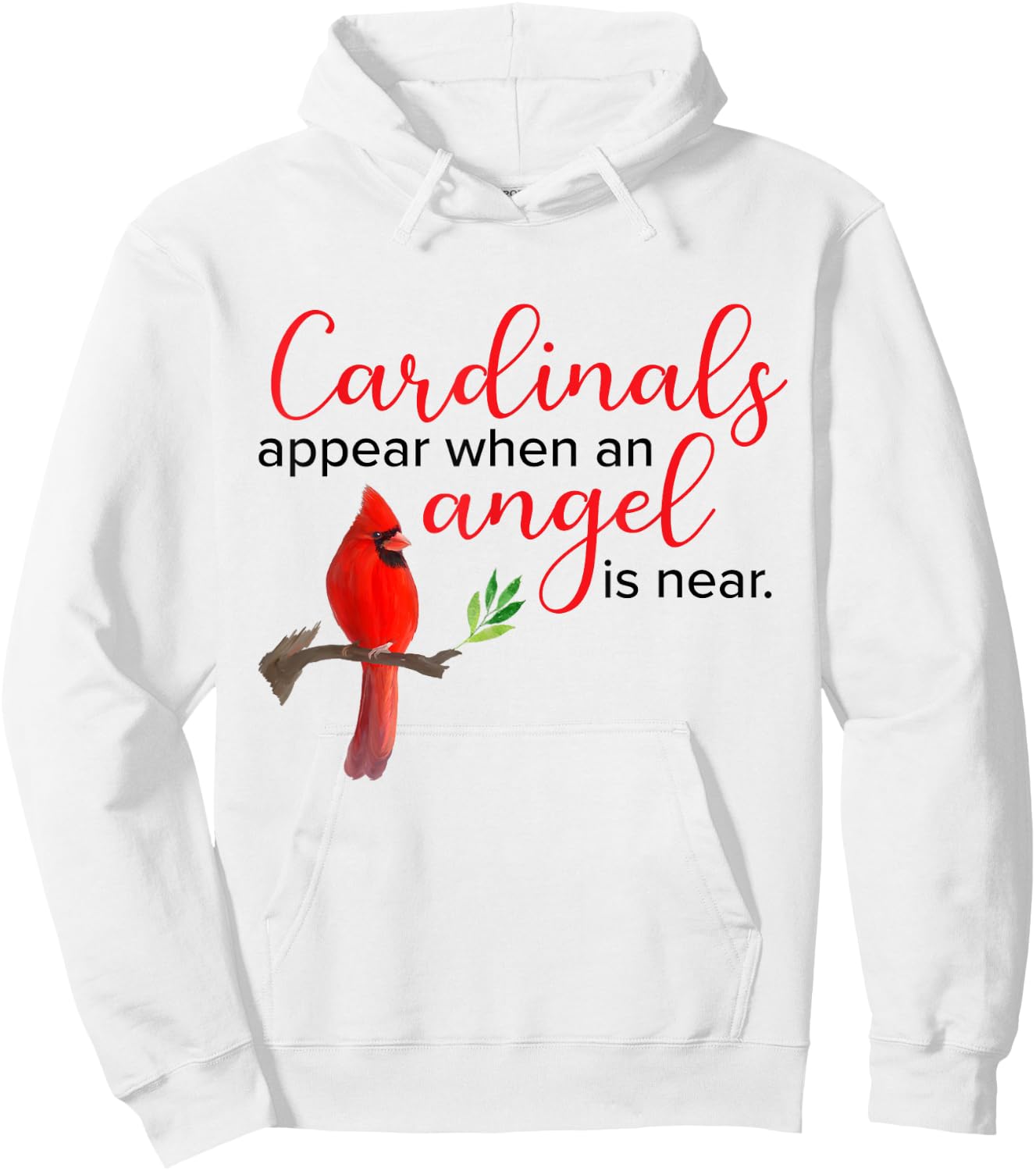 Red Cardinal Bird Angel Memorial Love Design Hoodie - Hoodie | White