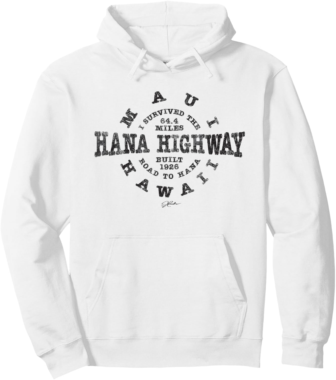 JCombs: I Survived The Road to Hana (Hana Highway), Maui, HI Hoodie - Hoodie | White