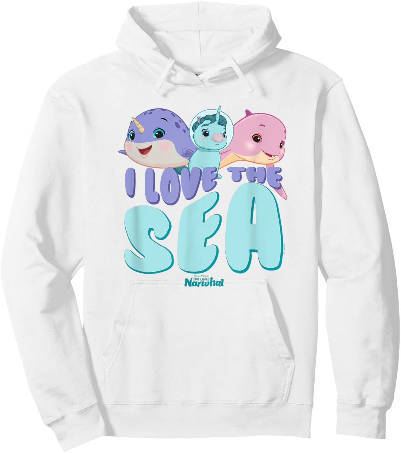 DreamWorks Not Quite Narwhal I Love the Sea Hoodie - Hoodie | White