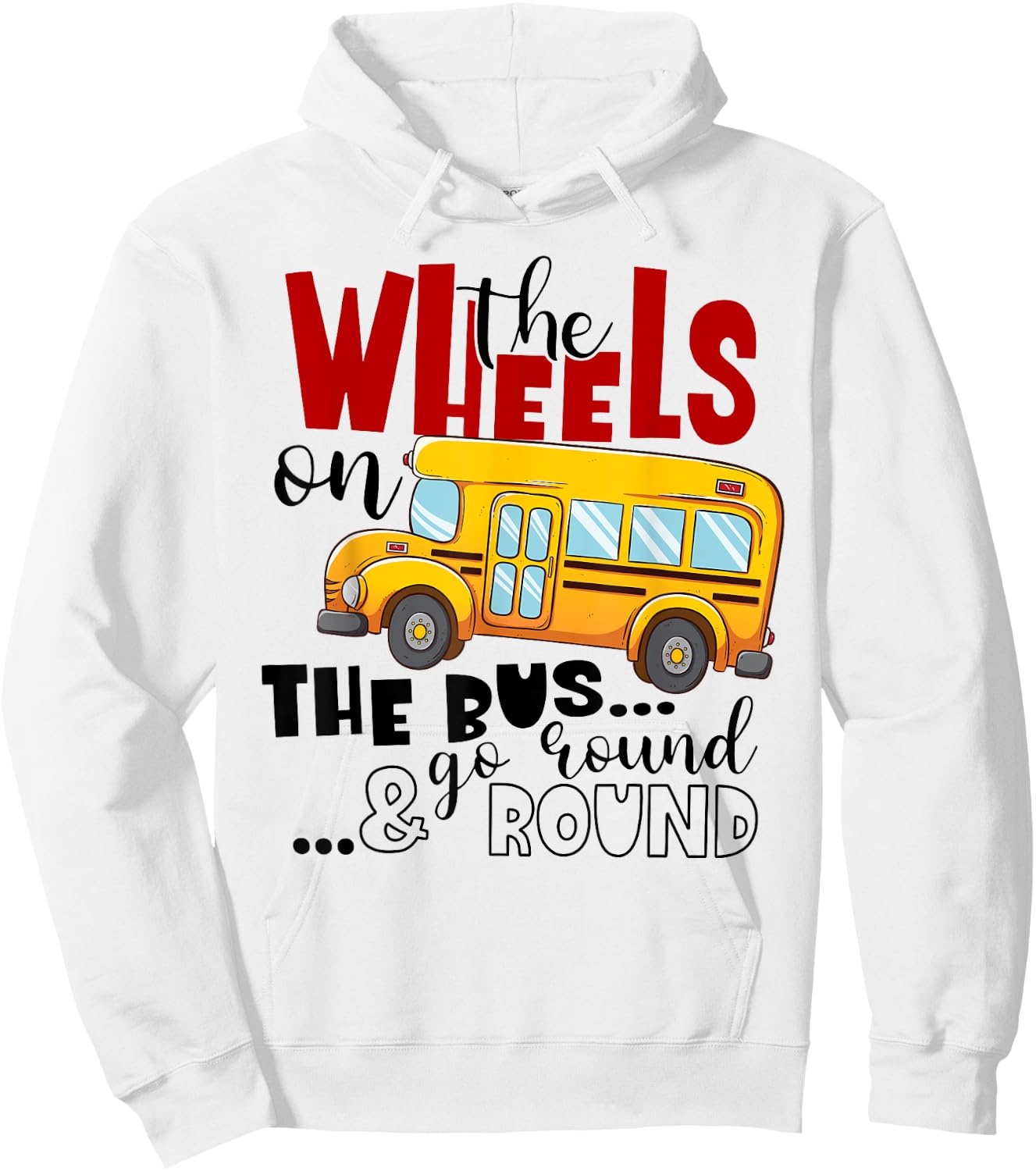 Back To School Funny The WHEELS On The BUS Toddler Kids Boys Hoodie - Hoodie | White
