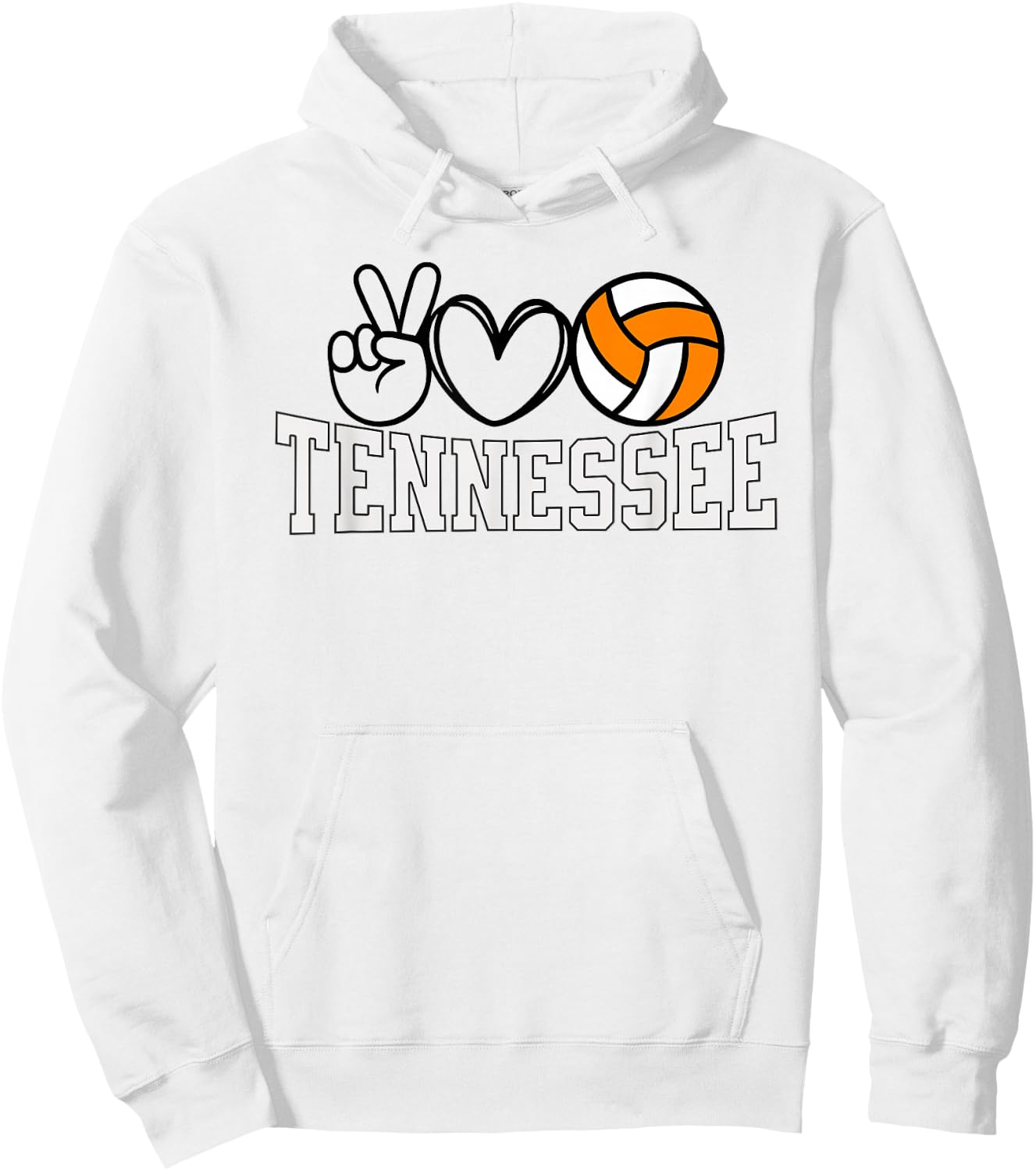 Tennessee Volunteer State Volleyball | Peace Love Volleyball Hoodie - Hoodie | White
