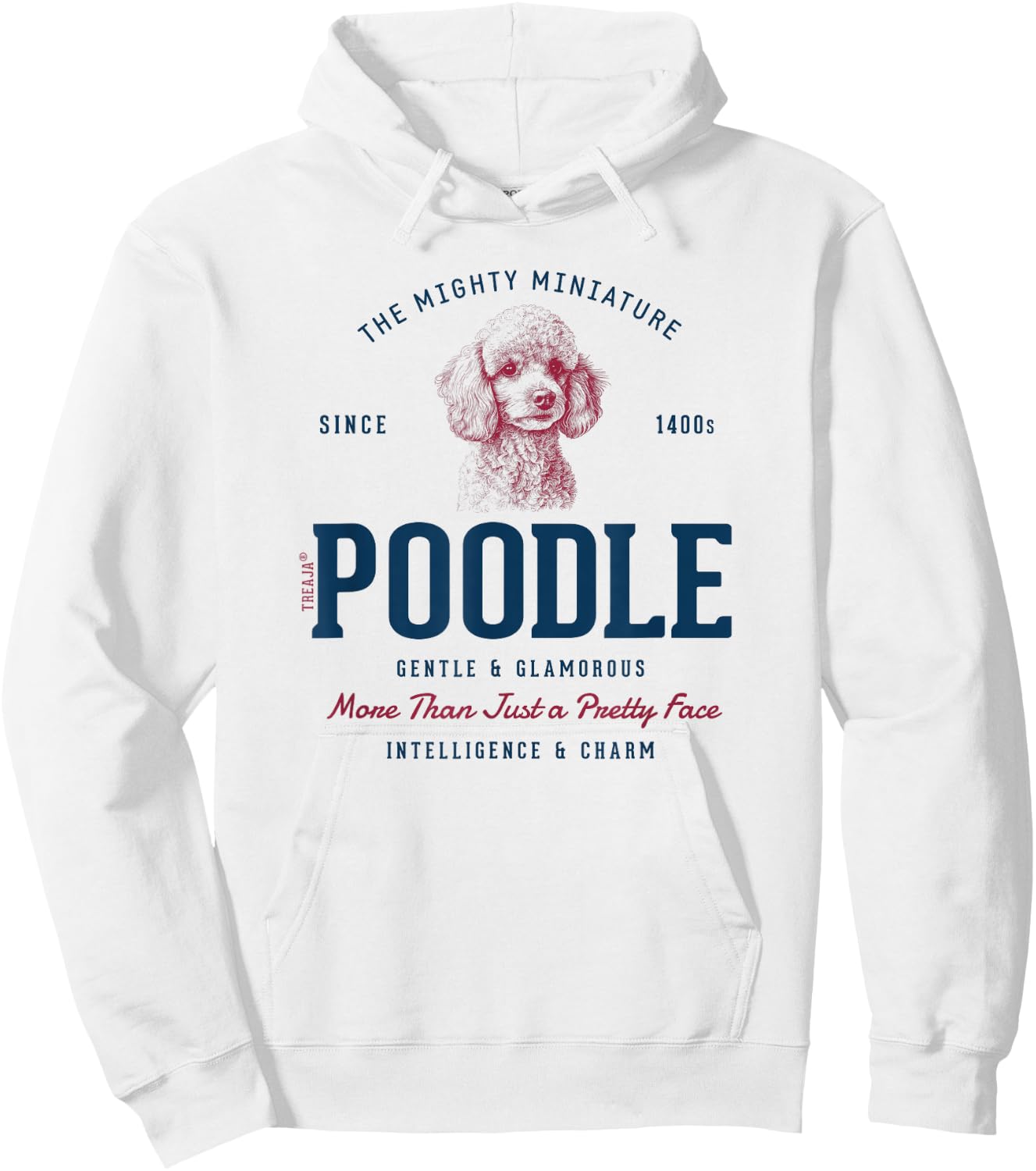 Retro Styled Vintage Miniature Poodle Hoodie - Hoodie | White