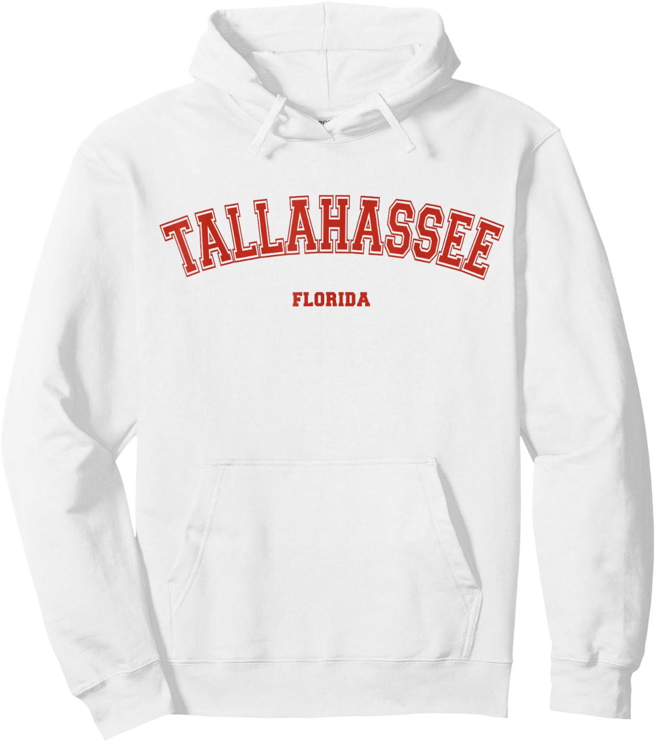 Tallahassee Florida FL Red Letter Graphic on Tallahassee Hoodie - Hoodie | White