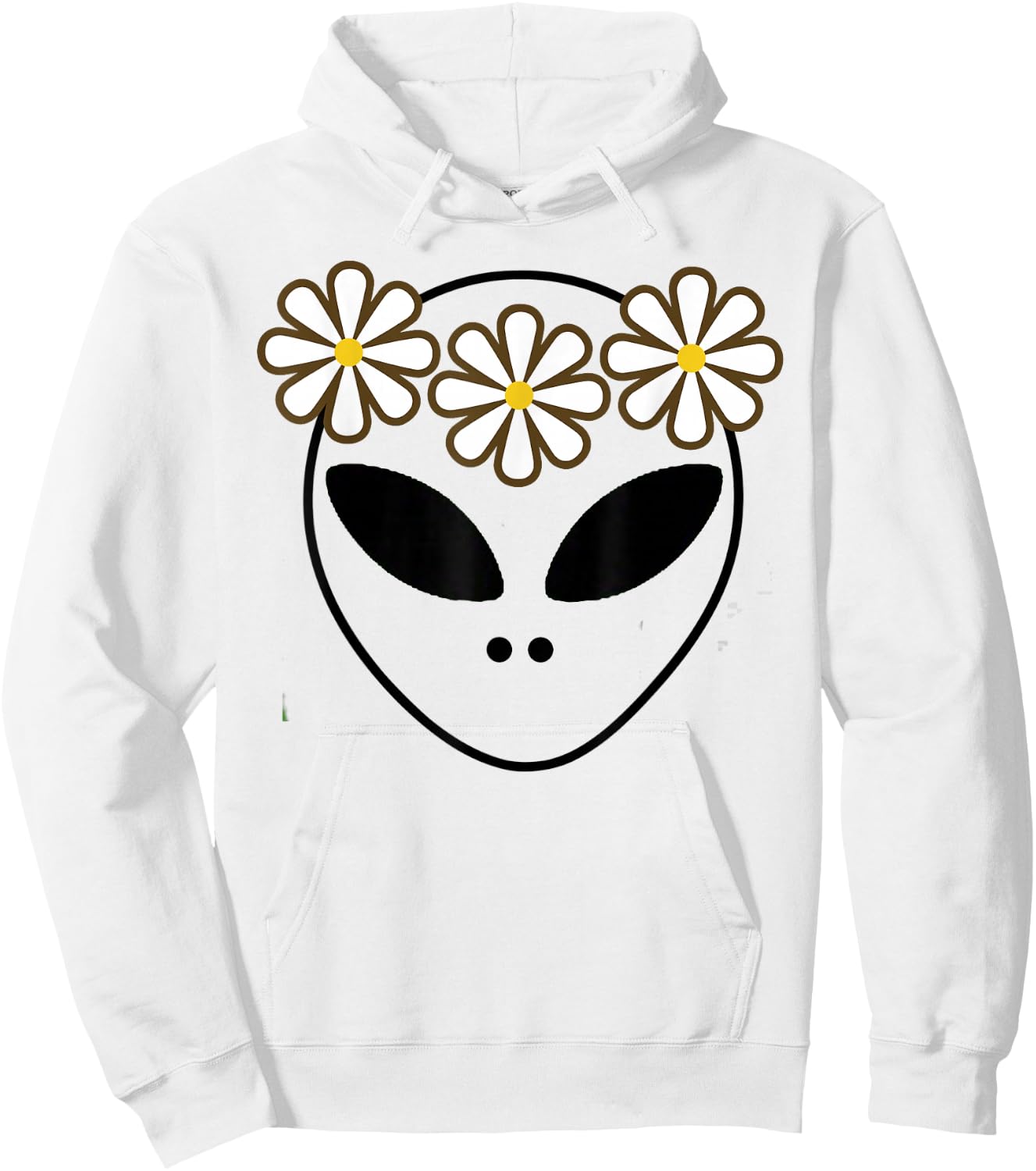 Alien Costume Halloween Cute Green Aliens Face Kawaii Hoodie - Hoodie | White