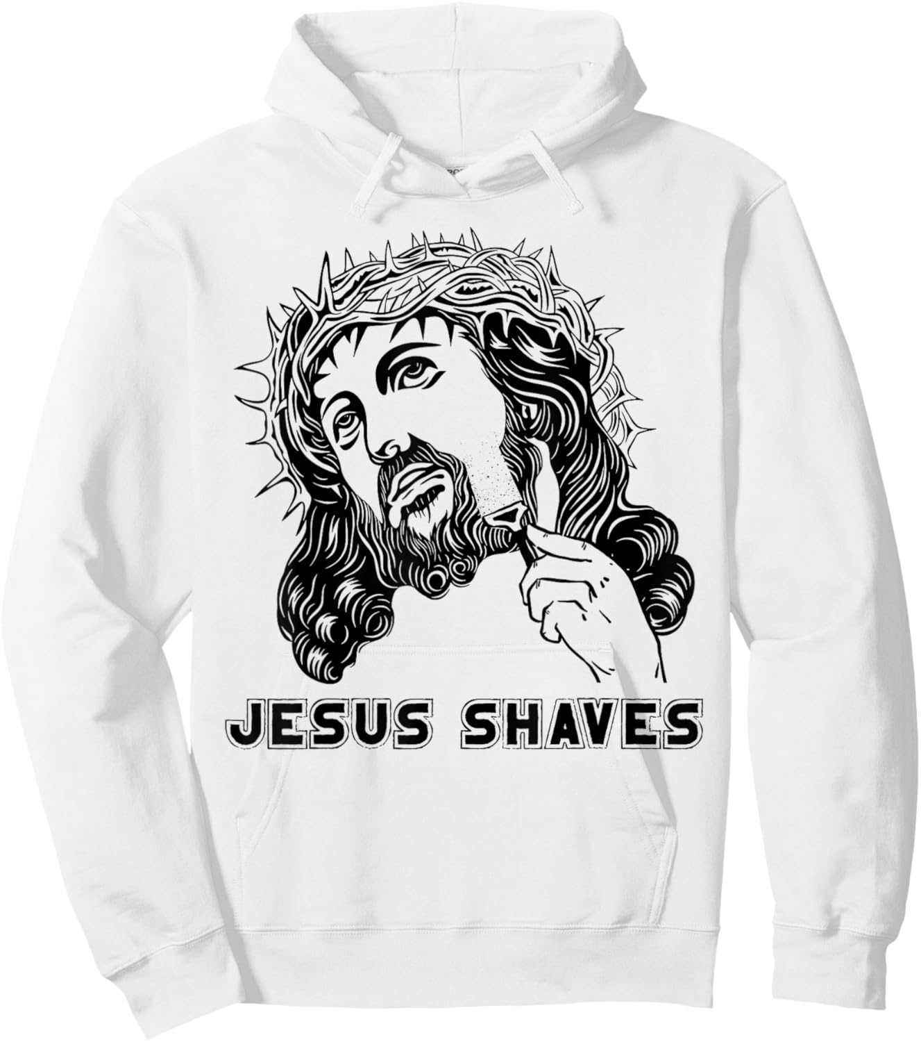 Jesus Shave Christian God Bible Cross Faith Hoodie - Hoodie | White