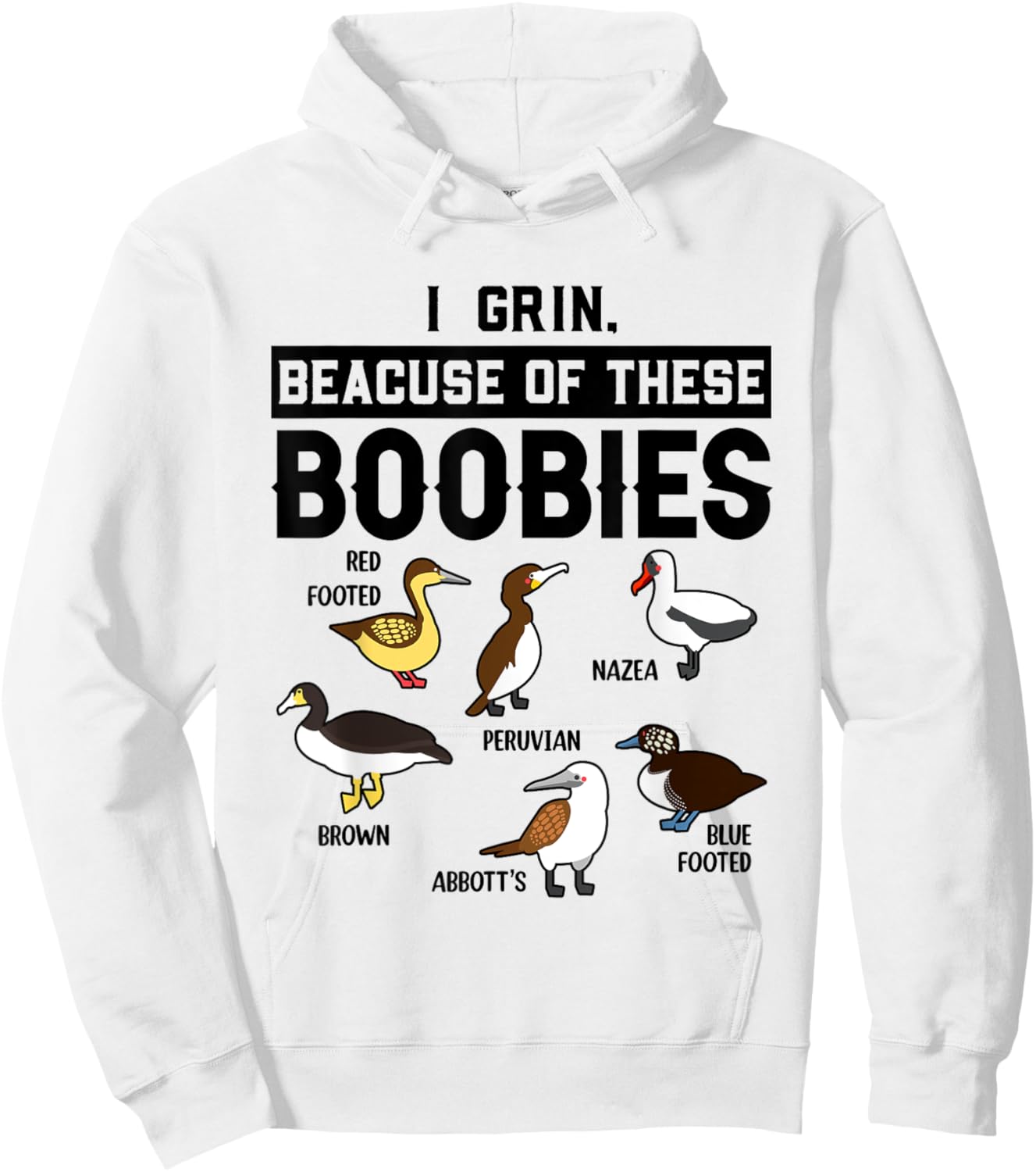 Funny Booby Seabirds Collection Bird Watching Ornithologist Hoodie - Hoodie | White