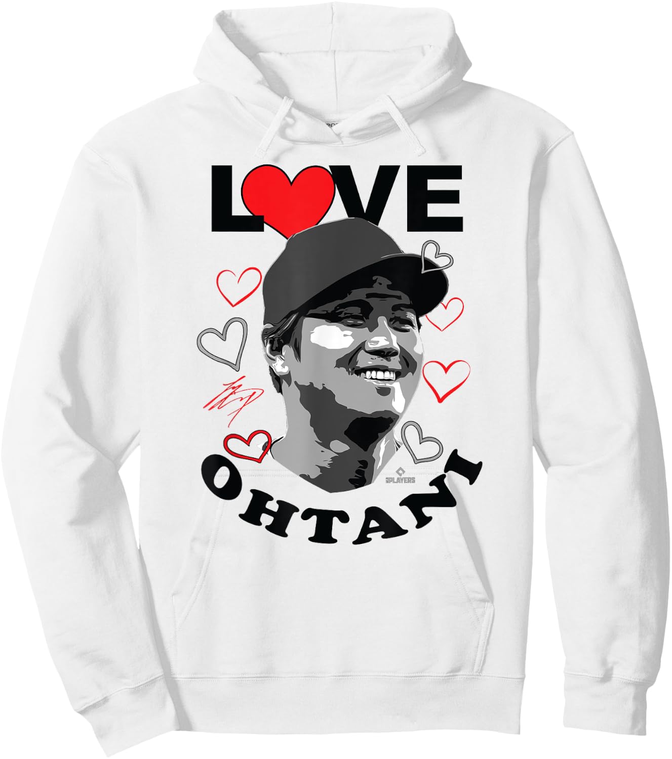 Love Shohei Ohtani Valentine Los Angeles Baseball MLBPA Hoodie - Hoodie | White