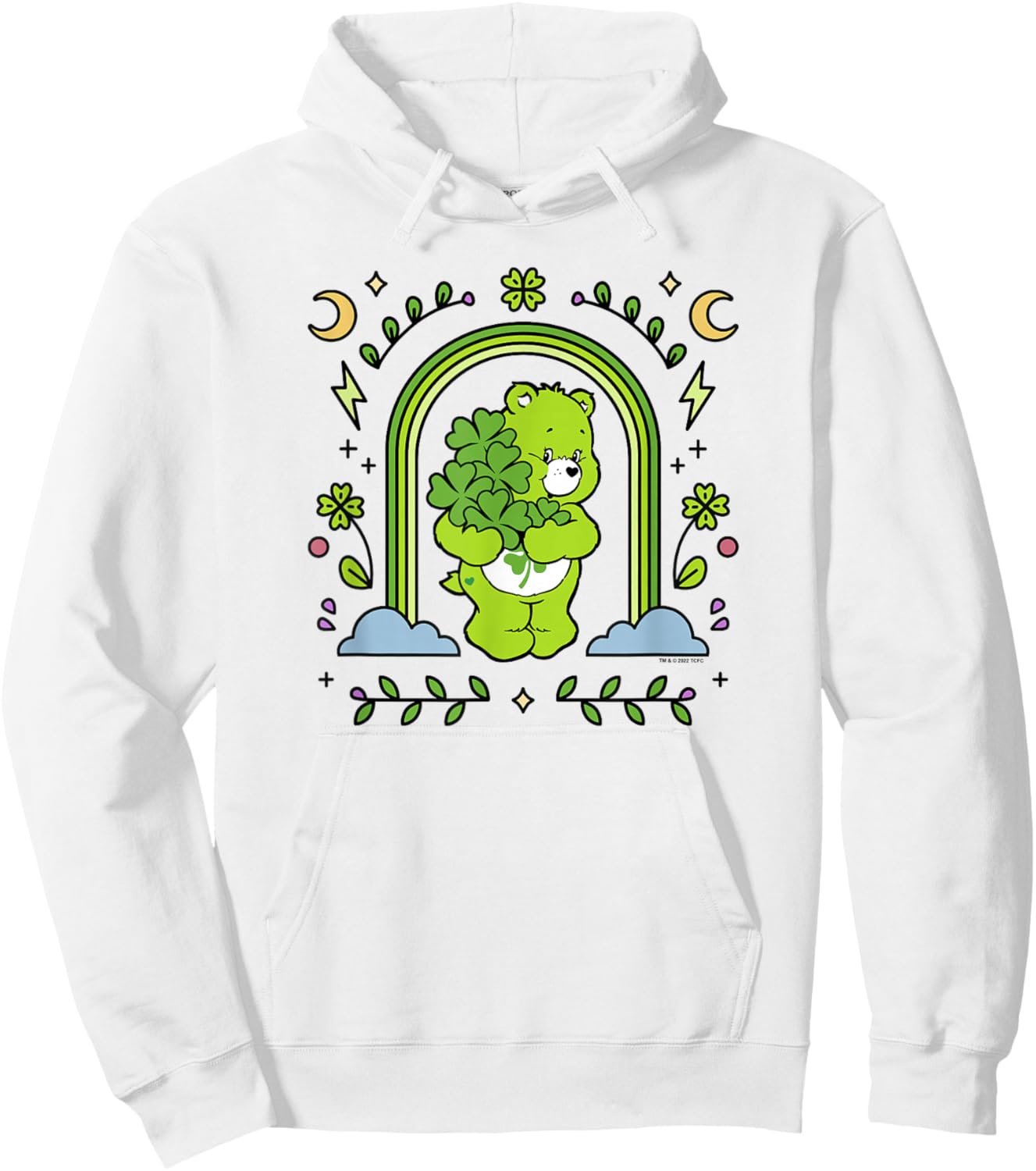 Care Bears St. Patrick's Day Good Luck Bear Rainbow Arch Hoodie - Hoodie | White