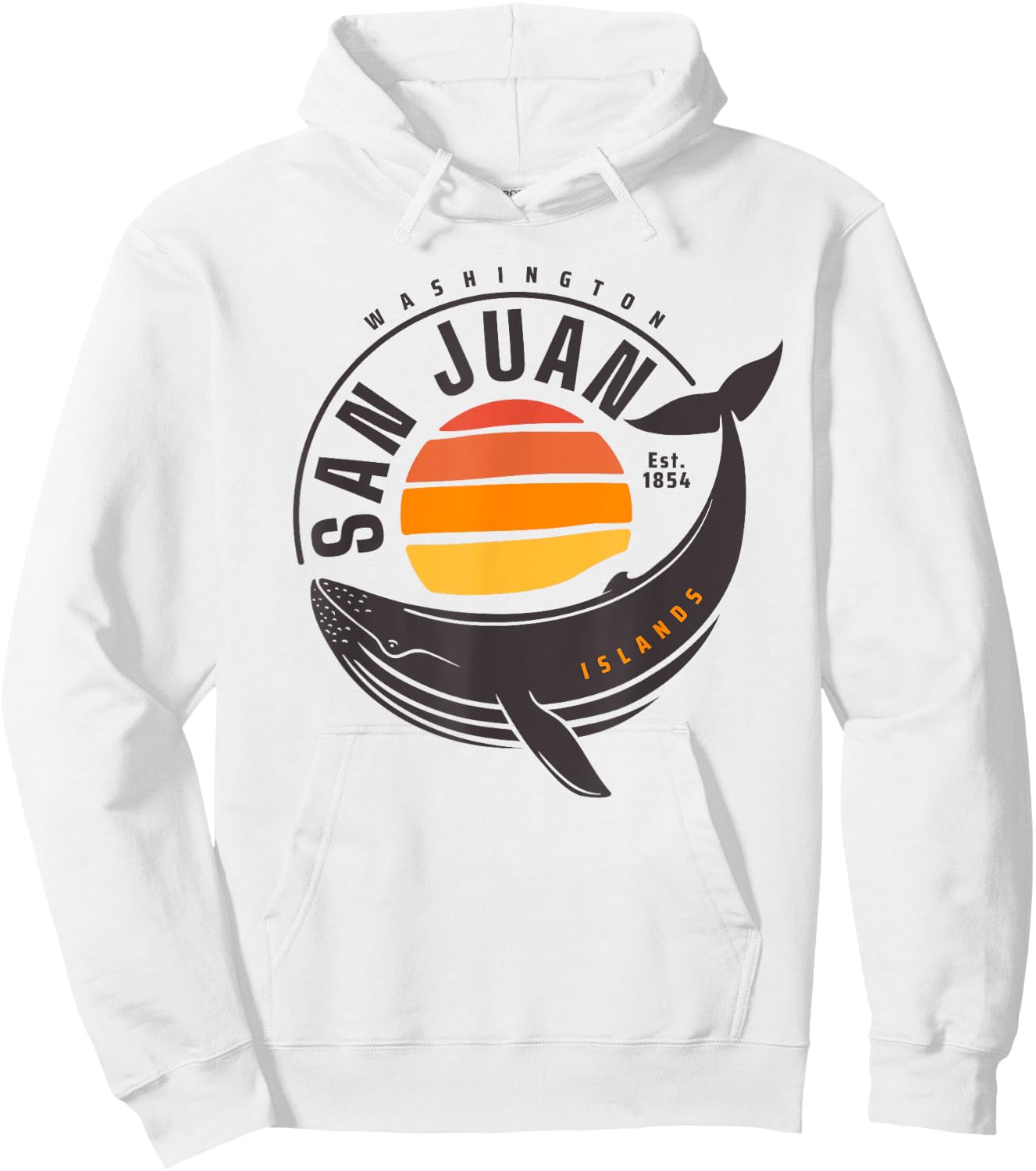 San Juan Island Washington Sunset Hoodie - Hoodie | White