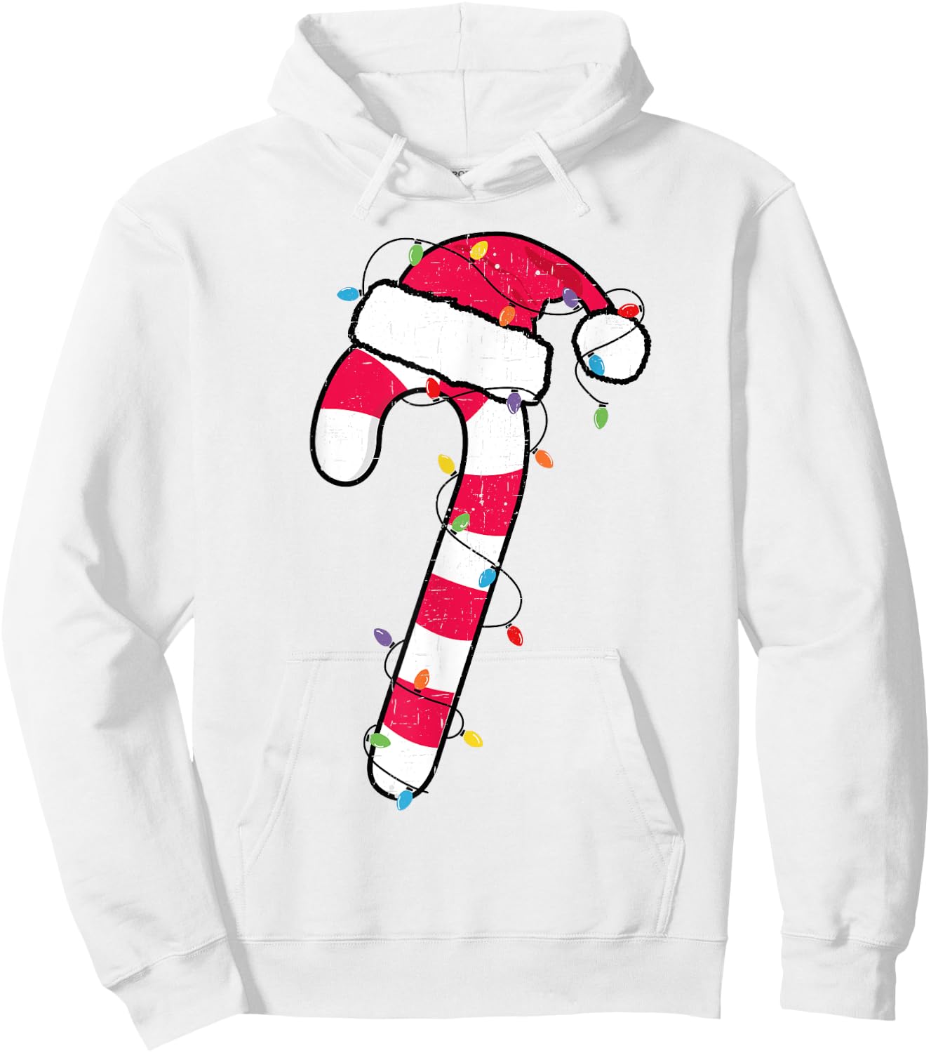 Christmas Candy Cane Santa Xmas Kids Toddler Youth Women Men Hoodie - Hoodie | White