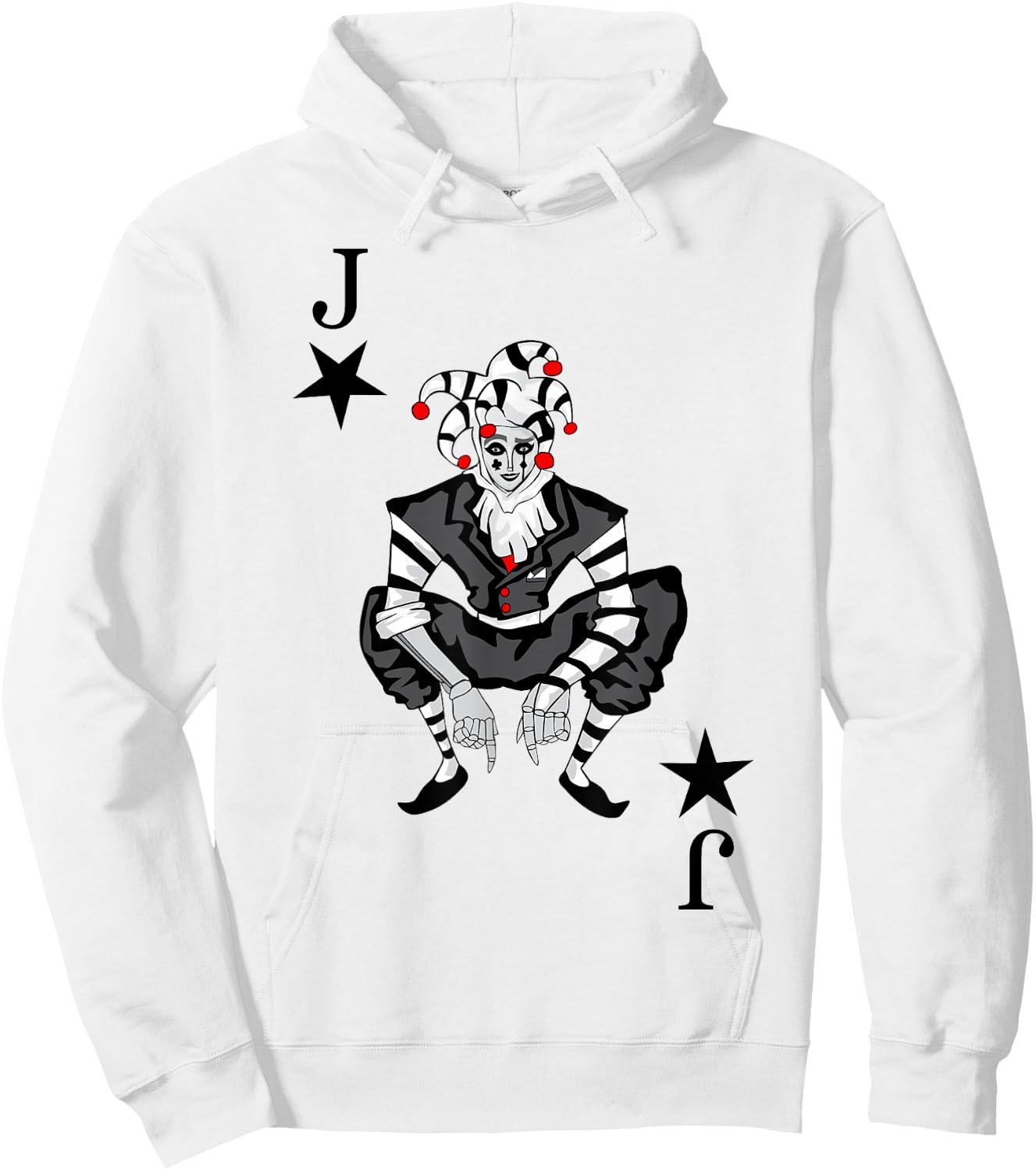 Playing Card Joker Rummy Mardi Gras Carnival Costume Hoodie - Hoodie | White