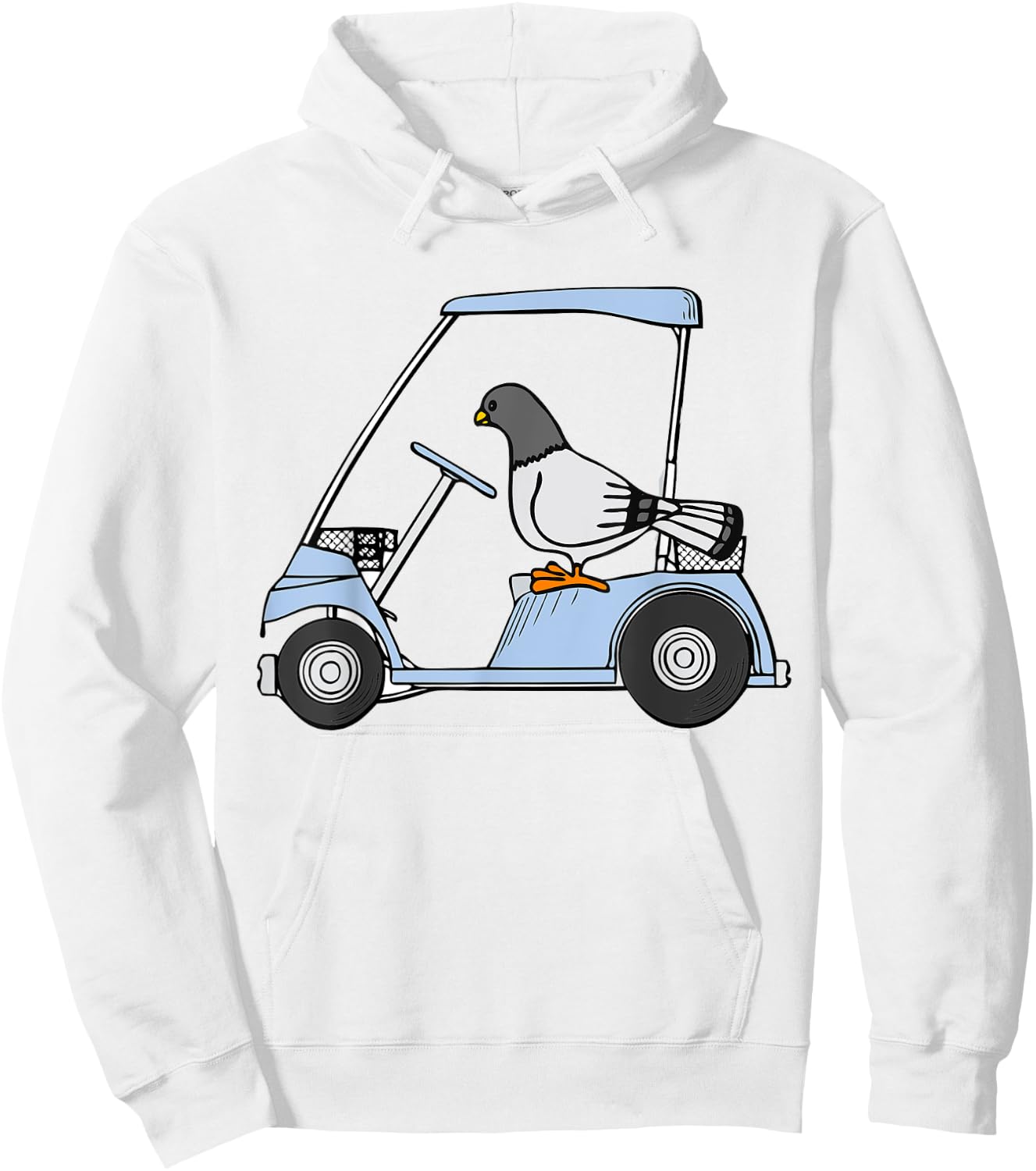Golf Cart Shirt Cute Golf Cart with Bird for Kids Hoodie - Hoodie | White