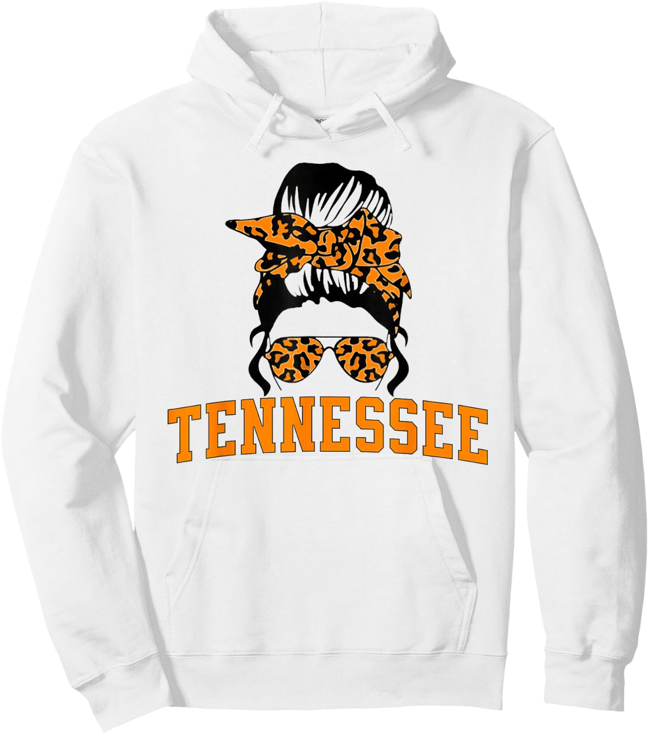 Tennessee State Women's Kids TN Orange Fan Messy Bun Hair Hoodie - Hoodie | White