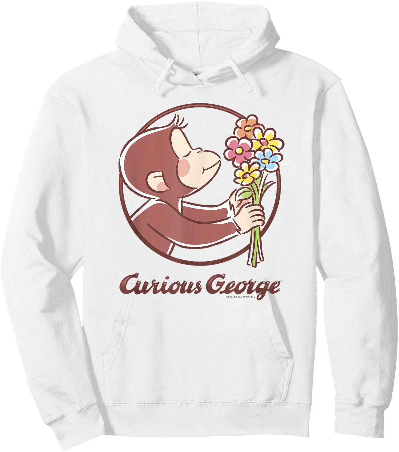 Curious George Flower Bouquet Poster Hoodie - Hoodie | White