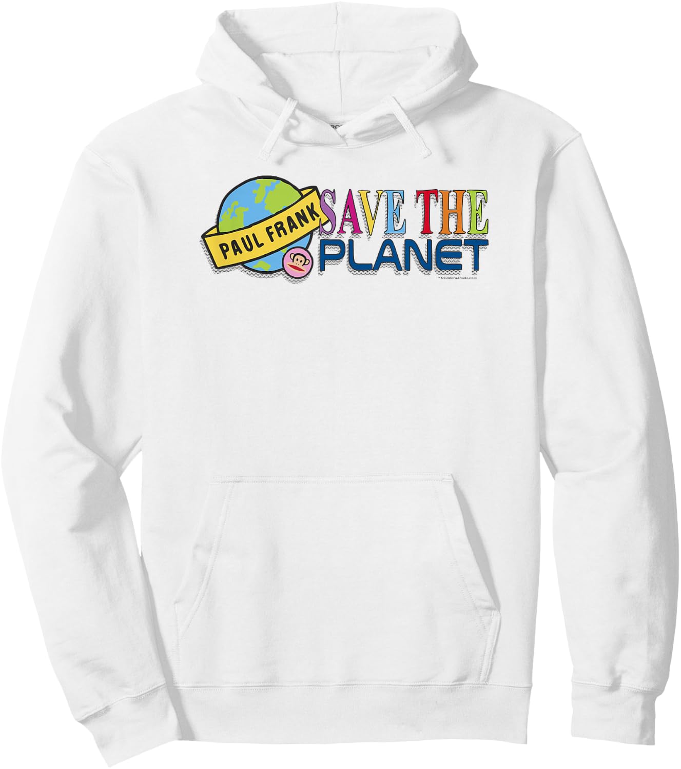 Paul Frank Earth Day Save The Planet Colorful Earth Logo Hoodie - Hoodie | White