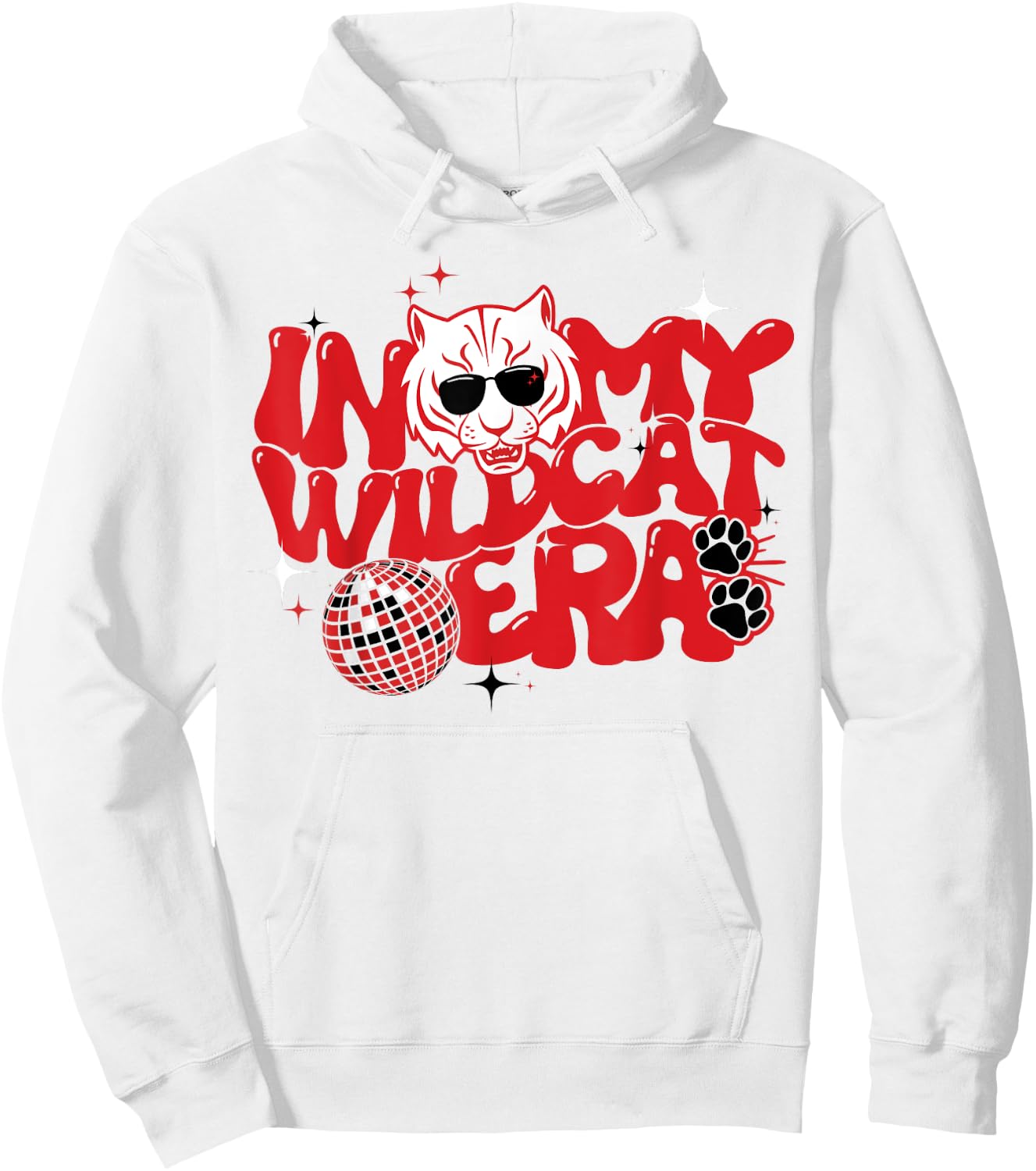 In My Wildcat Era Go Wildcats Groovy School Spirit Mascot Hoodie - Hoodie | White