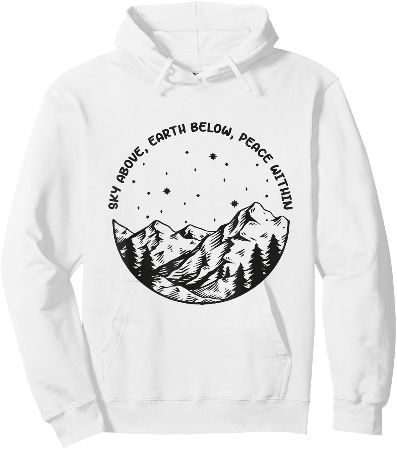 Sky Above Earth Below Peace Within Yoga Meditation Hoodie - Hoodie | White