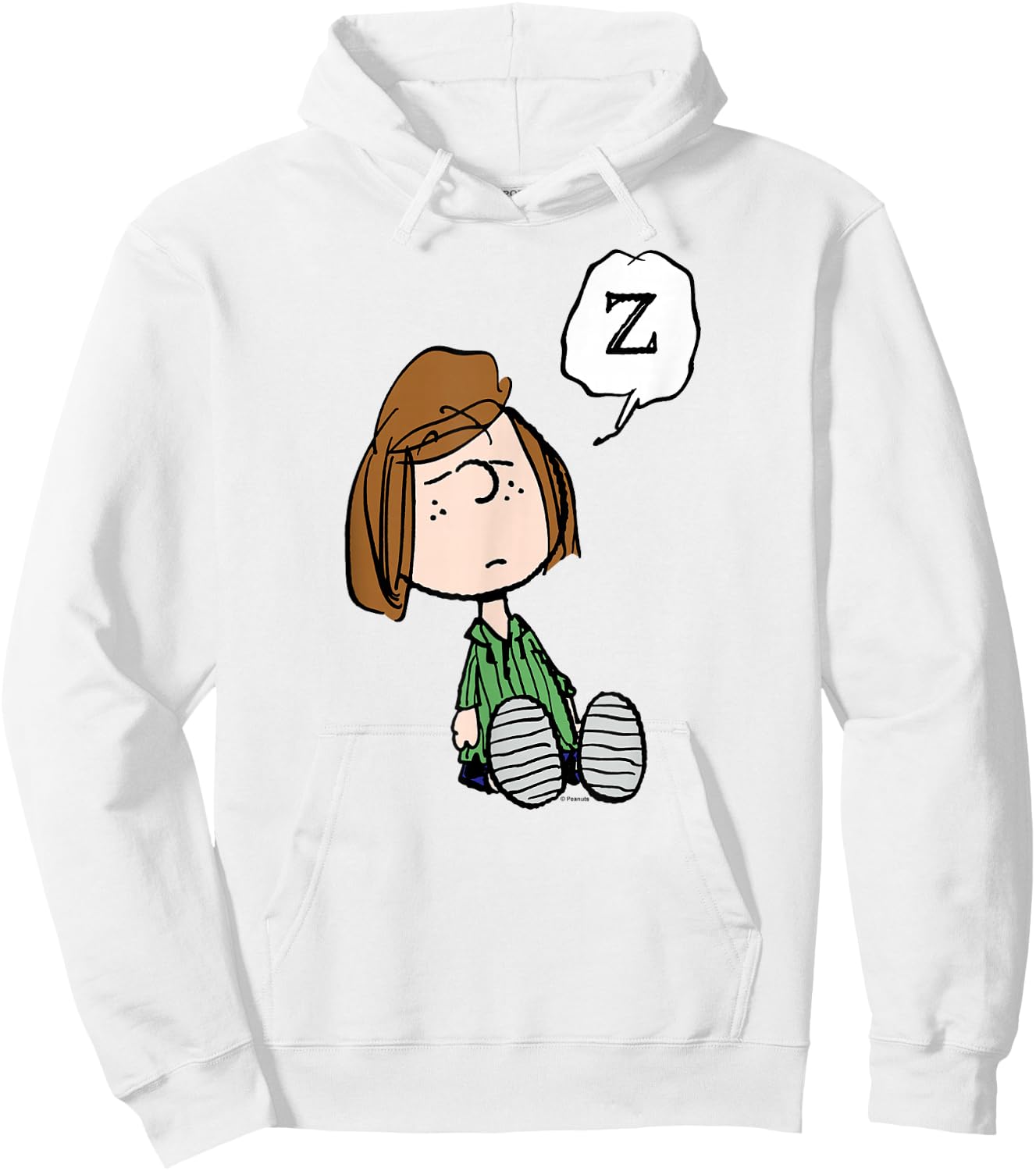 Peanuts Peppermint Patty Doze Blue Cartoon - -Adults, Boys - Short Sleeve, Classic Fit, Small Hoodie - Hoodie | White