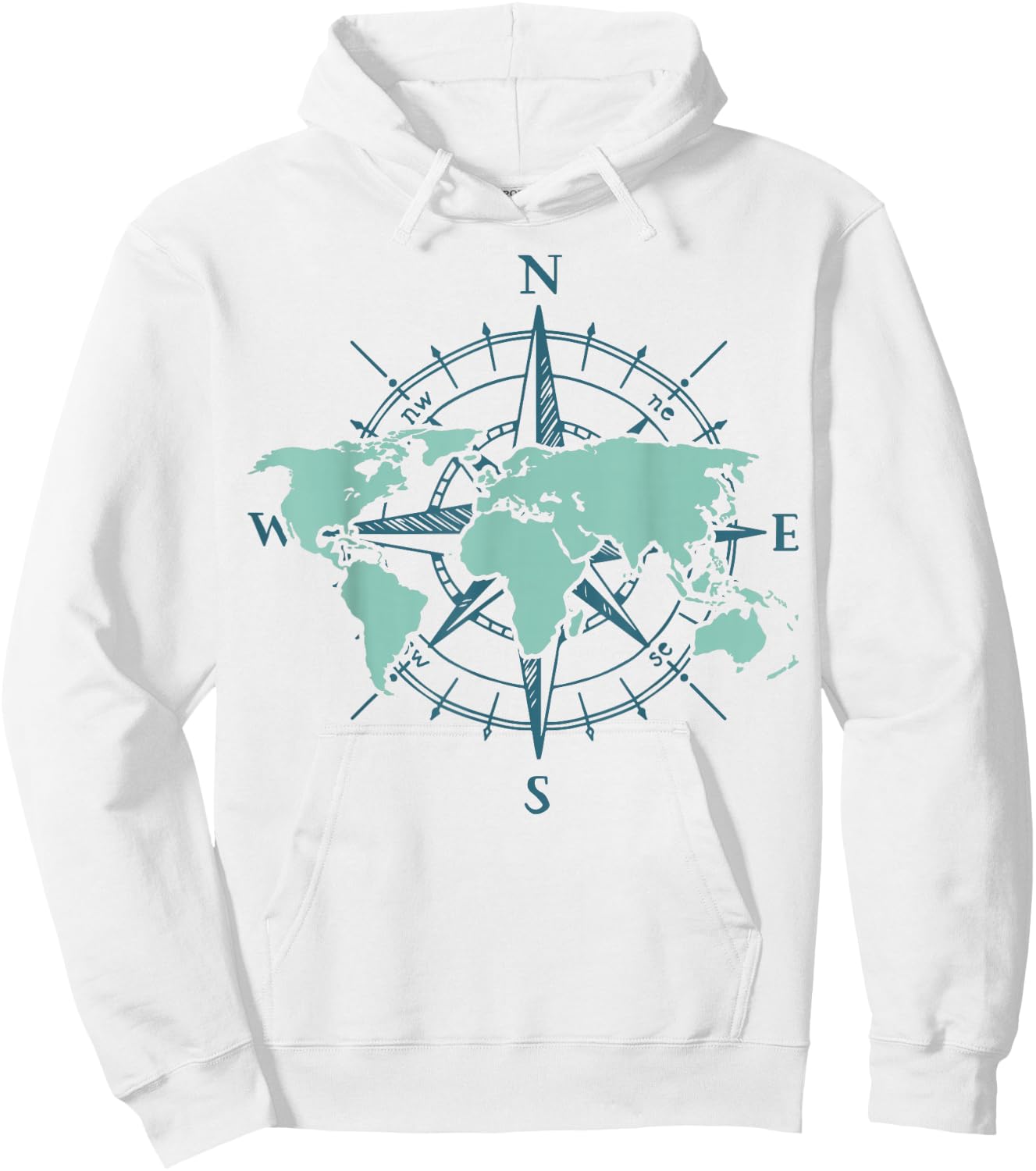 Travel Compass World Travel Map Globe World Map Hoodie - Hoodie | White